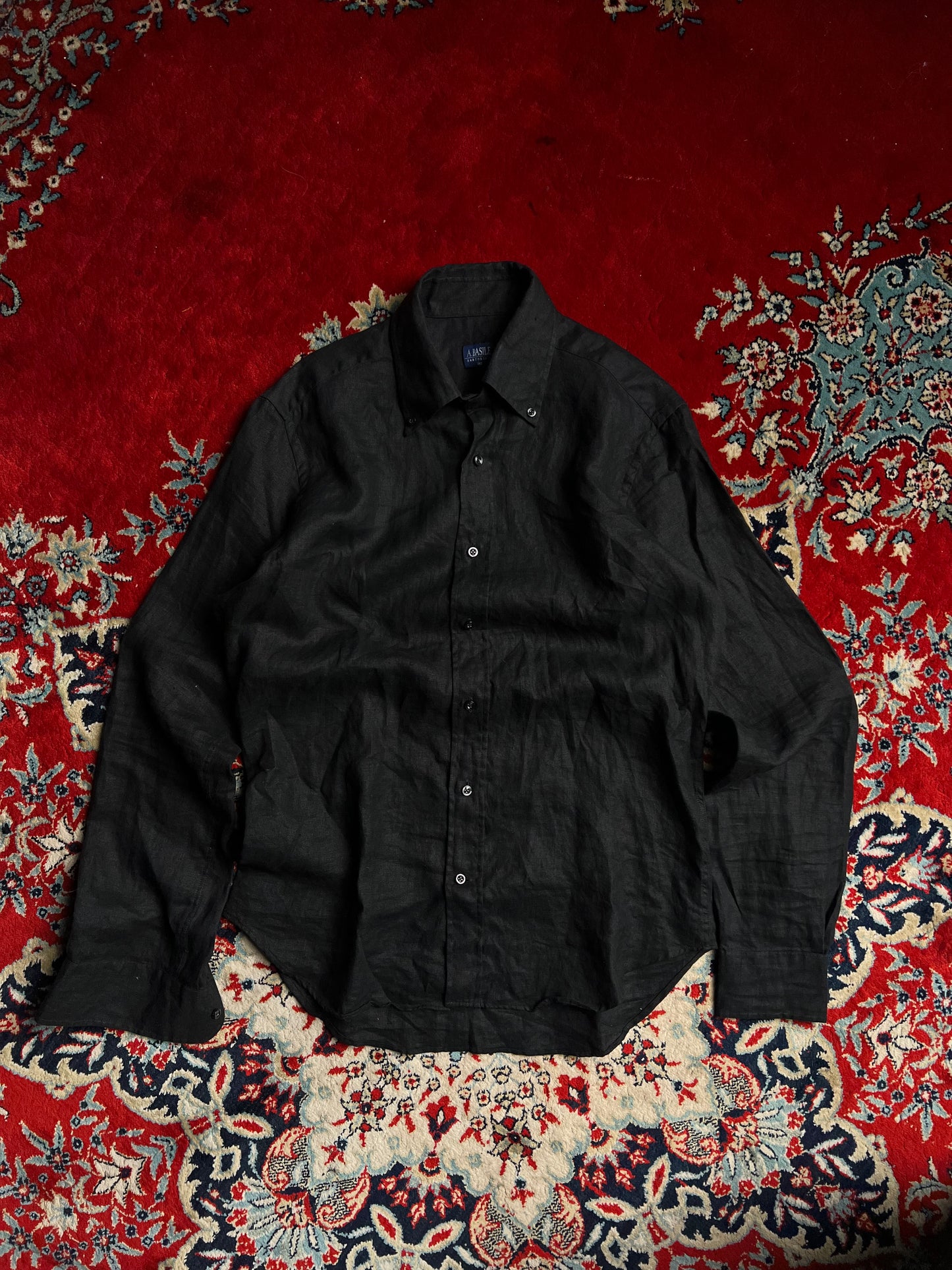 A.BASILE LINEN BUTTON DOWN SHIRT