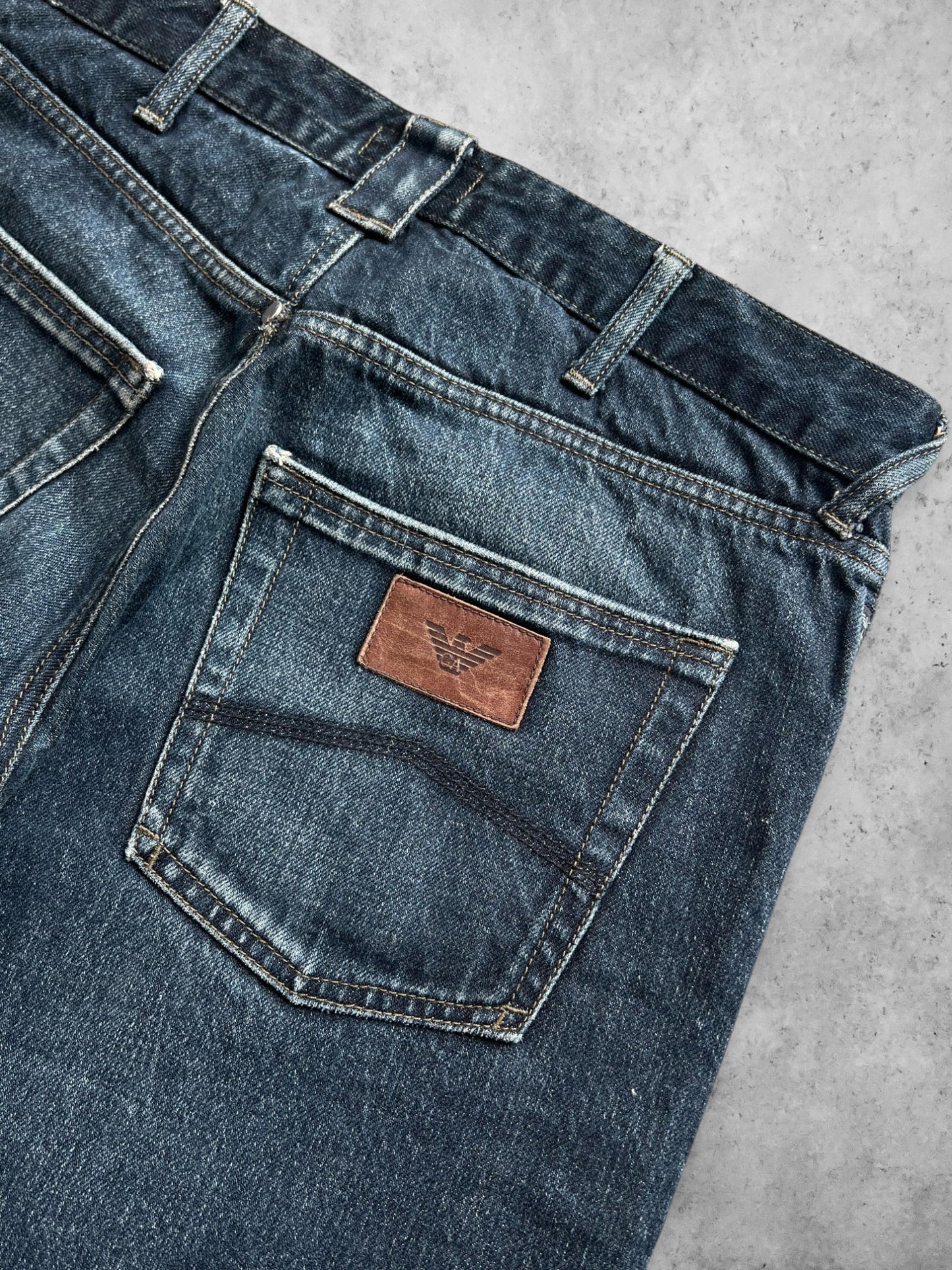 ARMANI JEANS INDIGO 007 STRAIGHT FIT DENIM PANTS