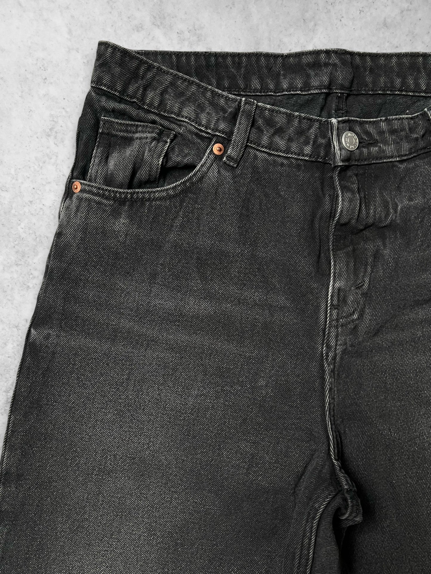 MONKI SUPER BAGGY DARK GREY WASHED DENIM PANTS