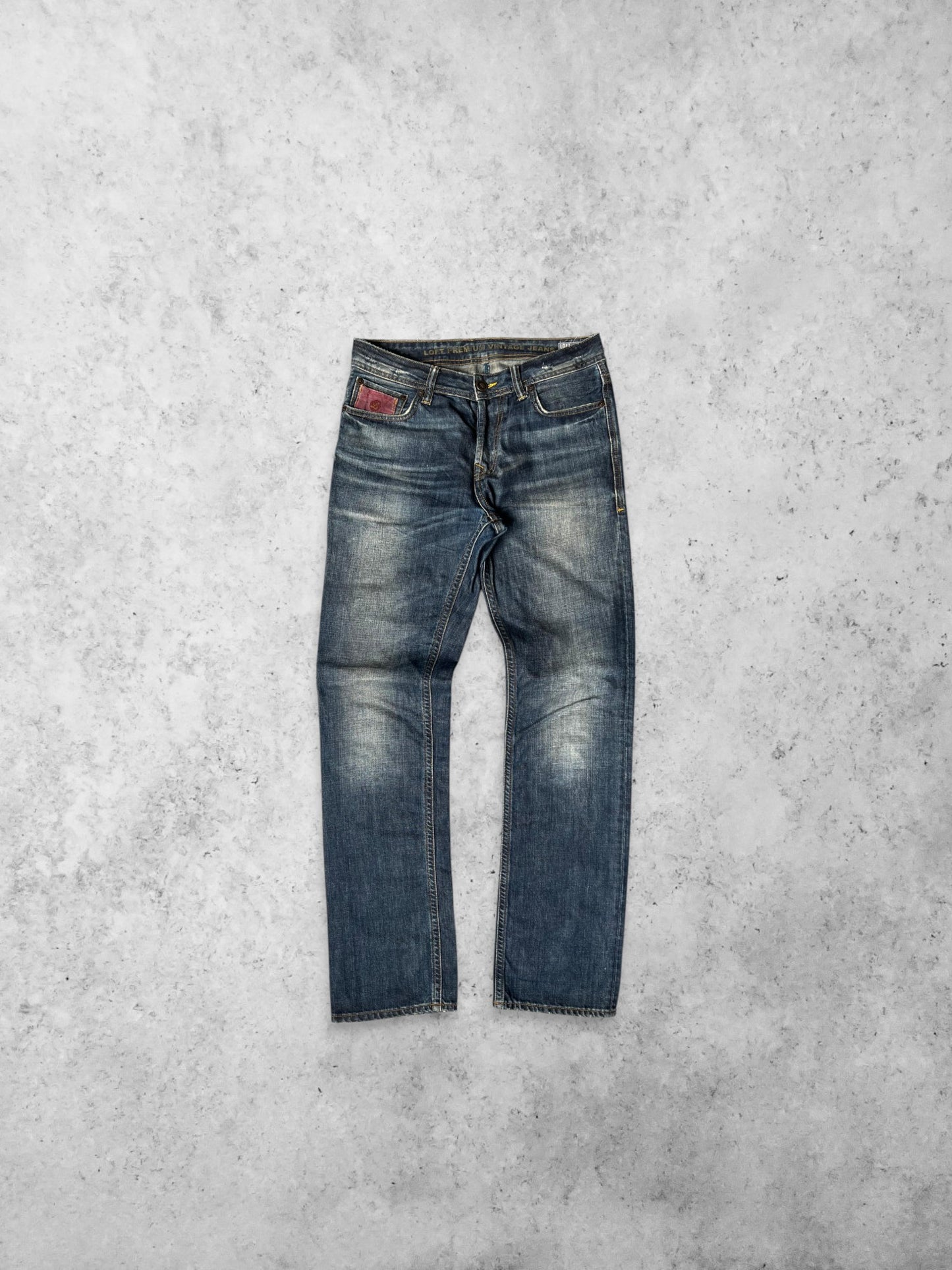 THE LOFT Straight Fit Dark Wash Denim Pants