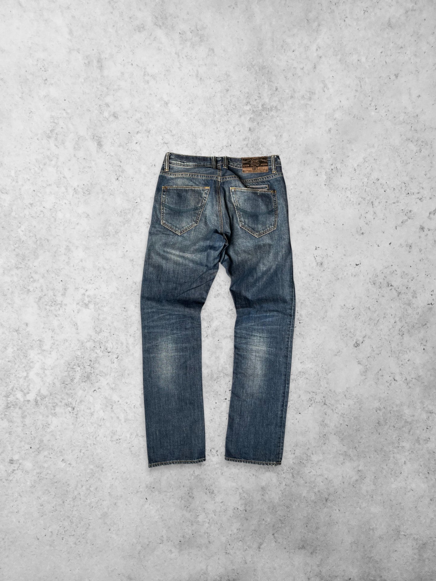THE LOFT Straight Fit Dark Wash Denim Pants