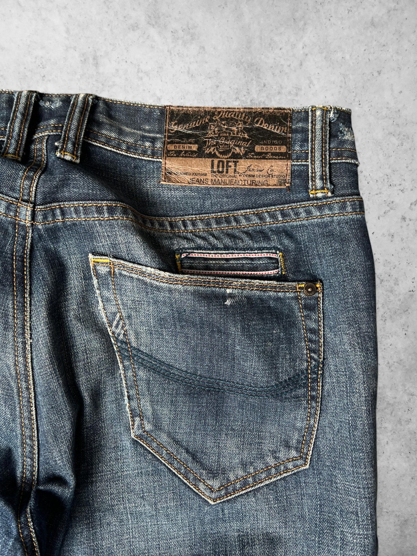 THE LOFT Straight Fit Dark Wash Denim Pants