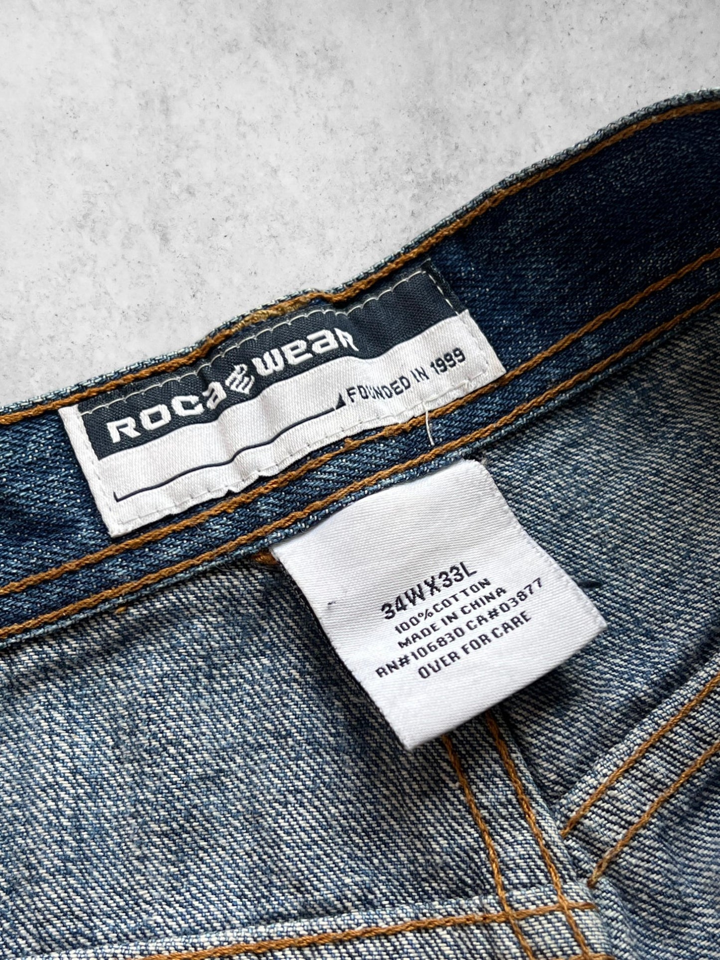 ROCAWEAR Embroidered Logo Denim Pants