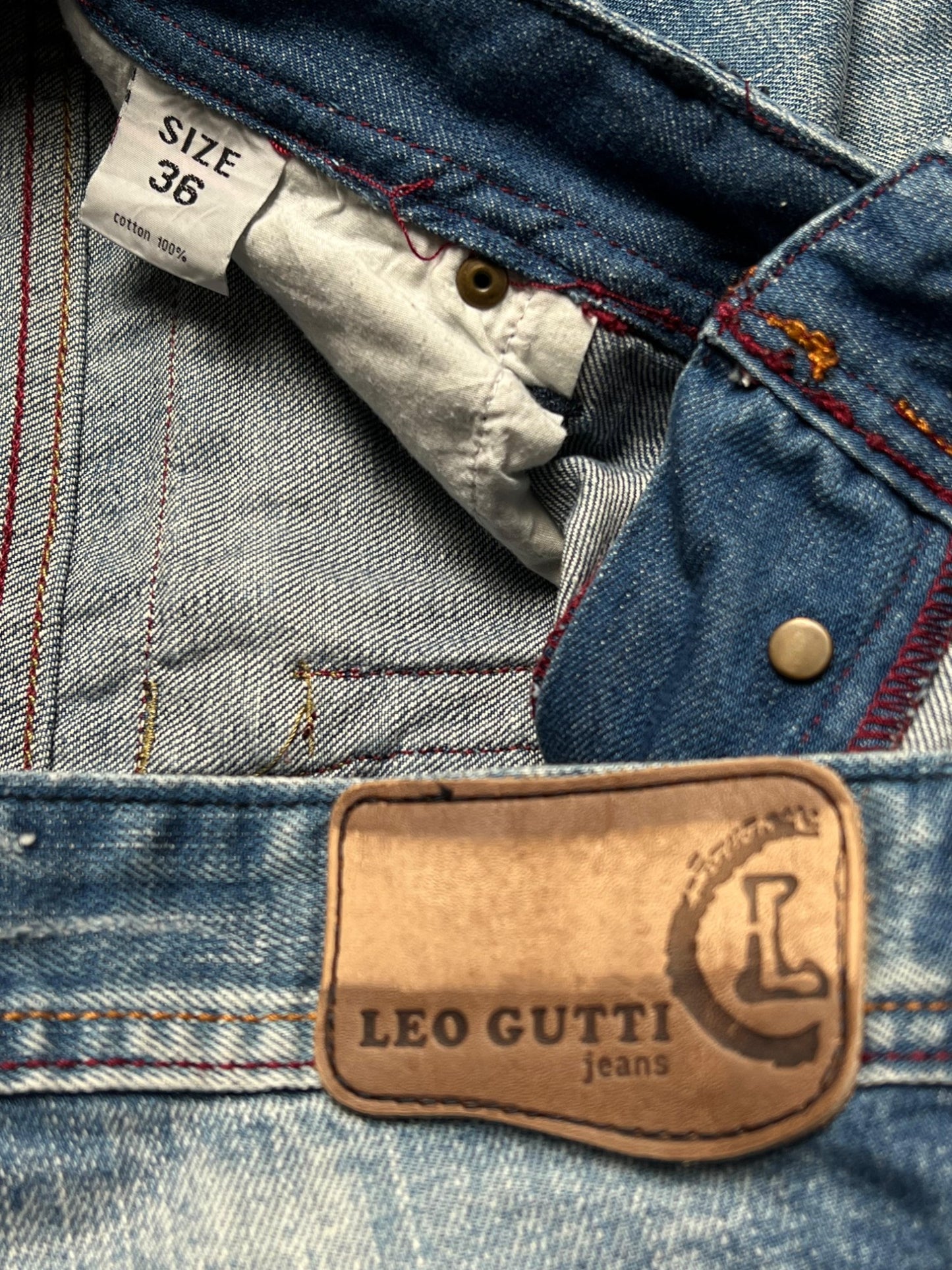 LEO GUTTI Baggy Washed Blue Denim Pants