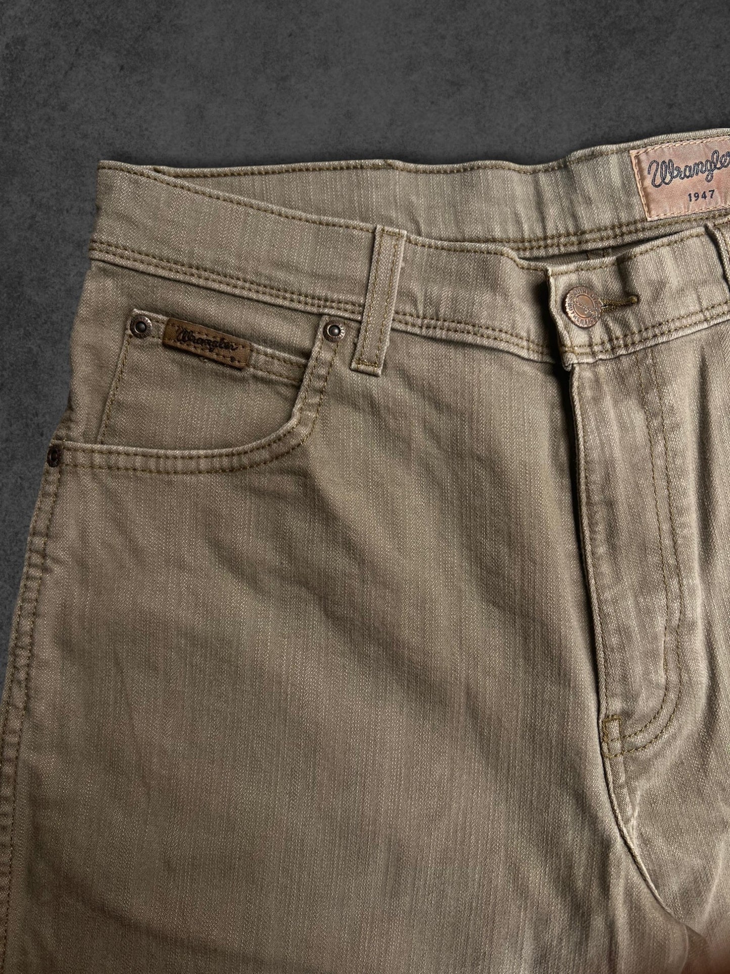 WRANGLER STRAIGHT FIT BROWN DENIM PANTS