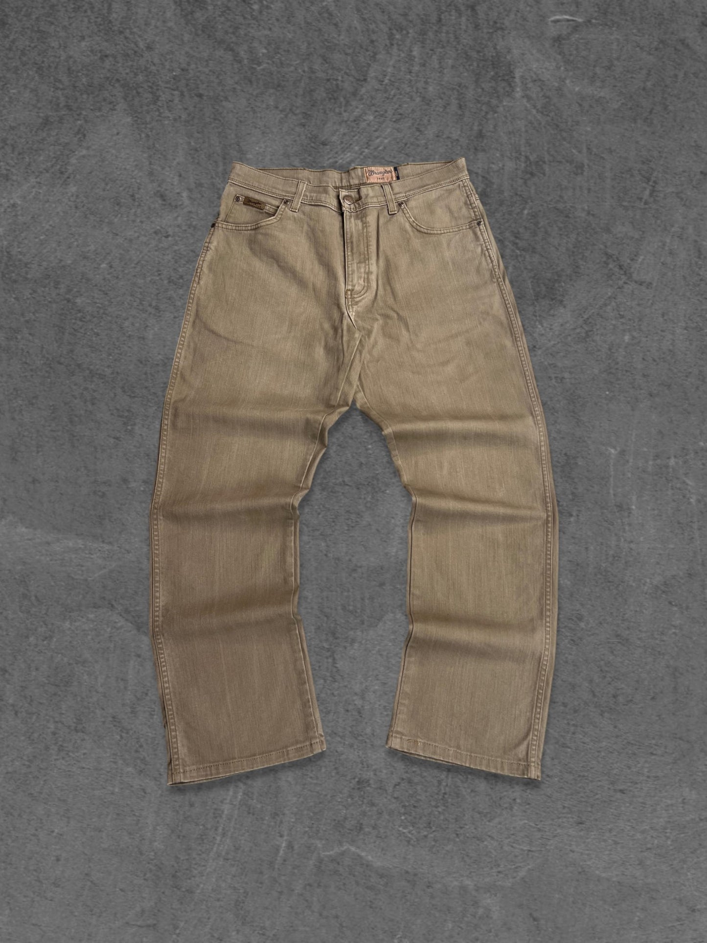 WRANGLER STRAIGHT FIT BROWN DENIM PANTS