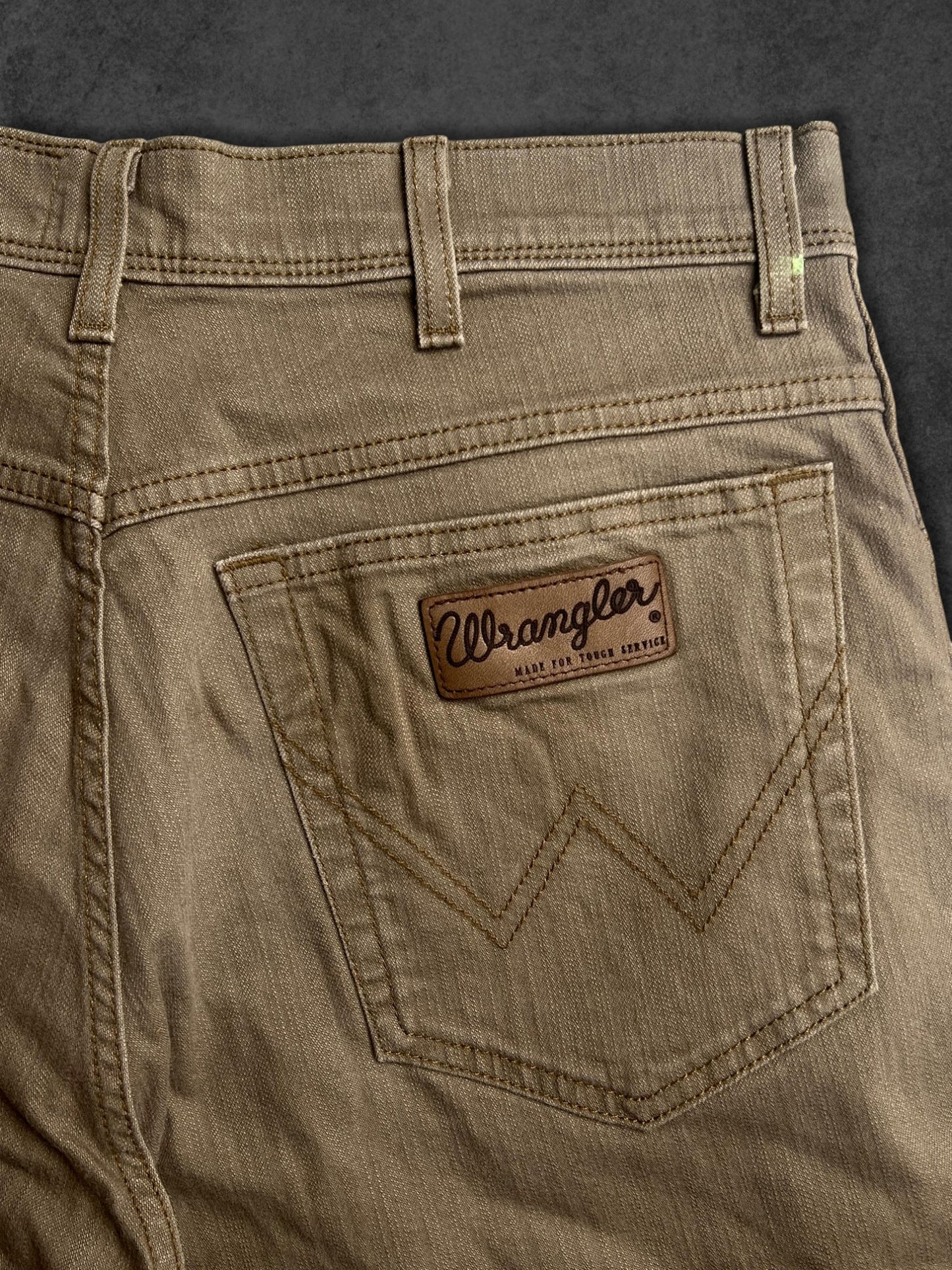 WRANGLER STRAIGHT FIT BROWN DENIM PANTS