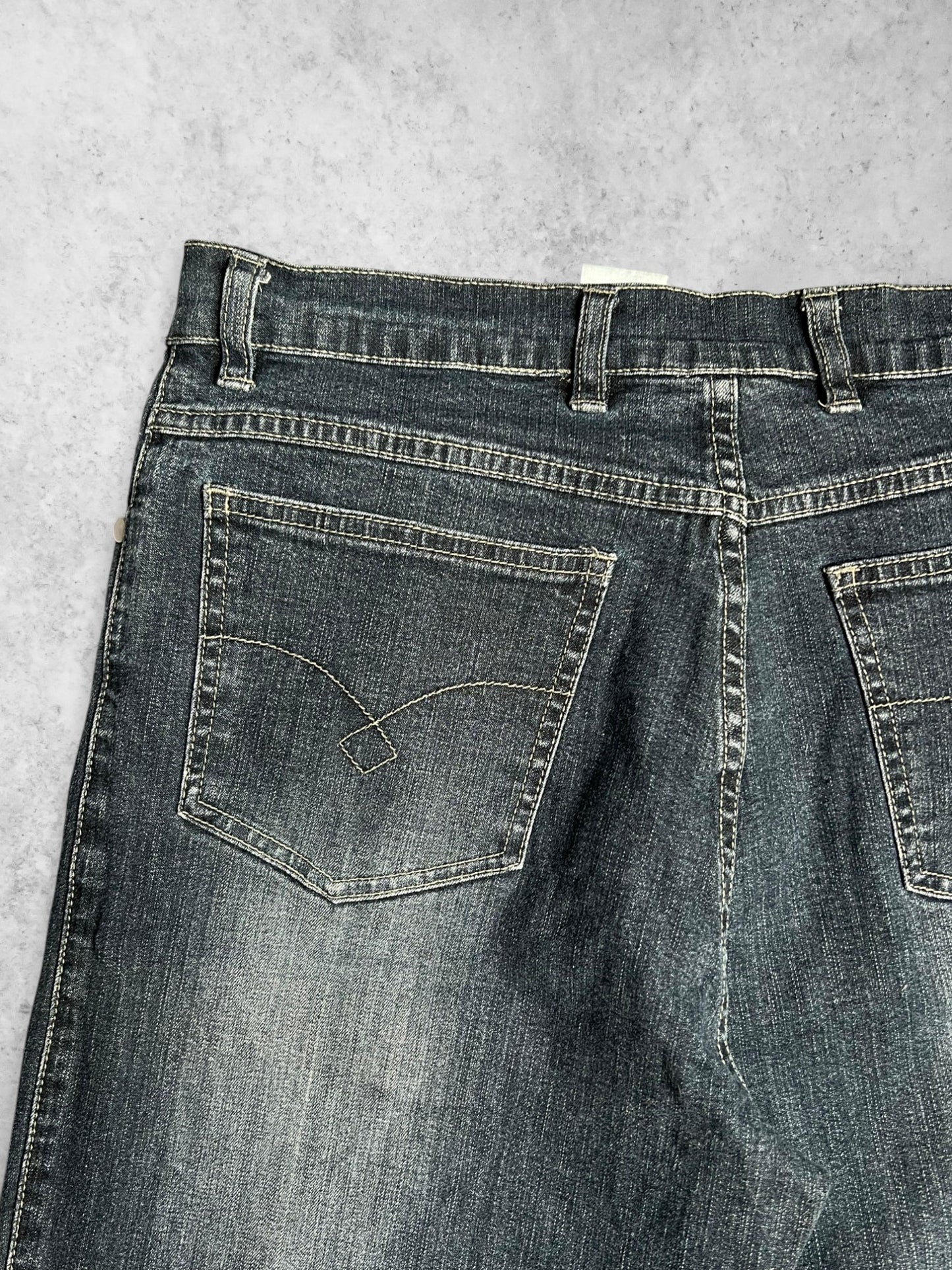 GIANI FEROTI WOMEN BAGGY DARK BLUE WASHED JEANS