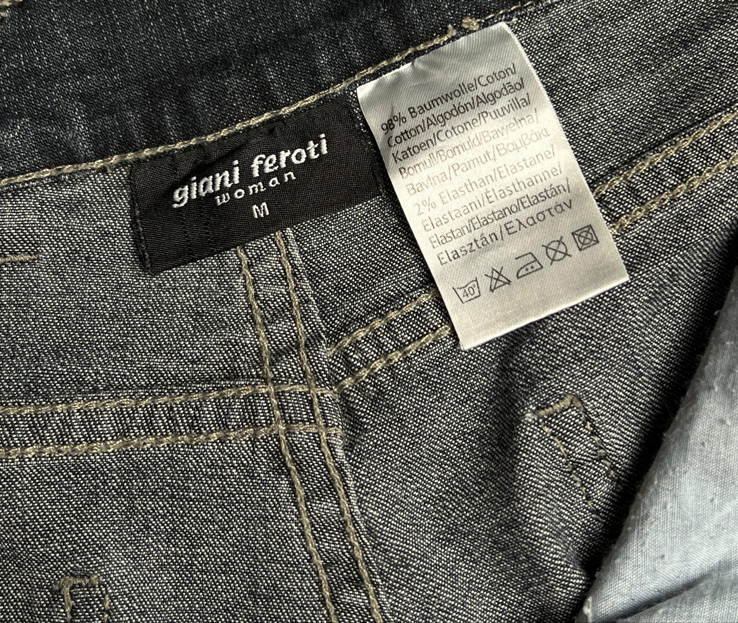 GIANI FEROTI WOMEN BAGGY DARK BLUE WASHED JEANS