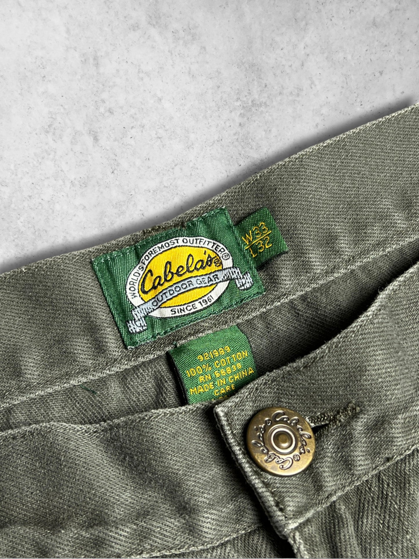 CABELA'S GREEN BAGGY JEANS