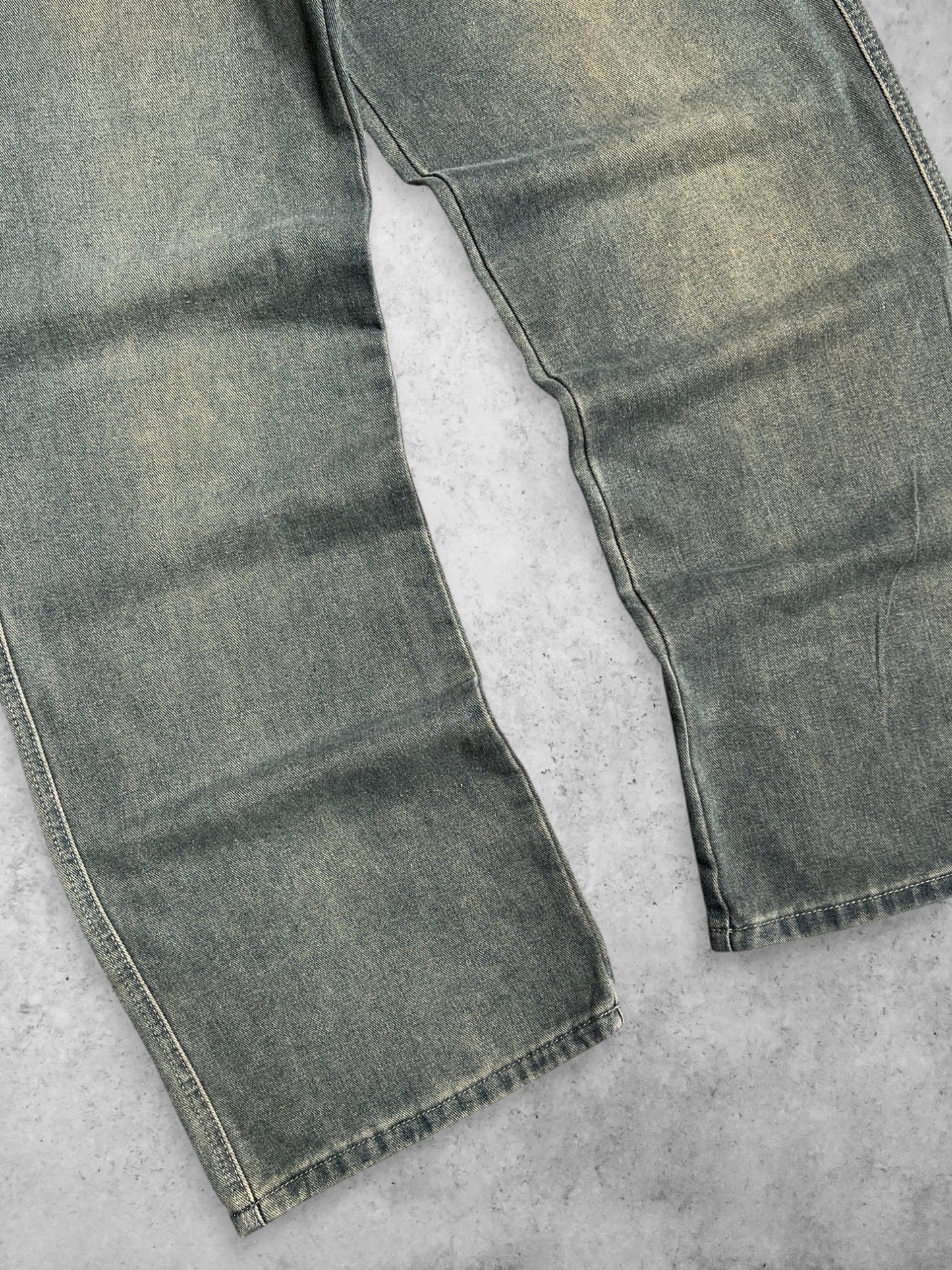 WOMEN VINTAGE BAGGY LIGHT BLUE WASHED DENIM PANTS