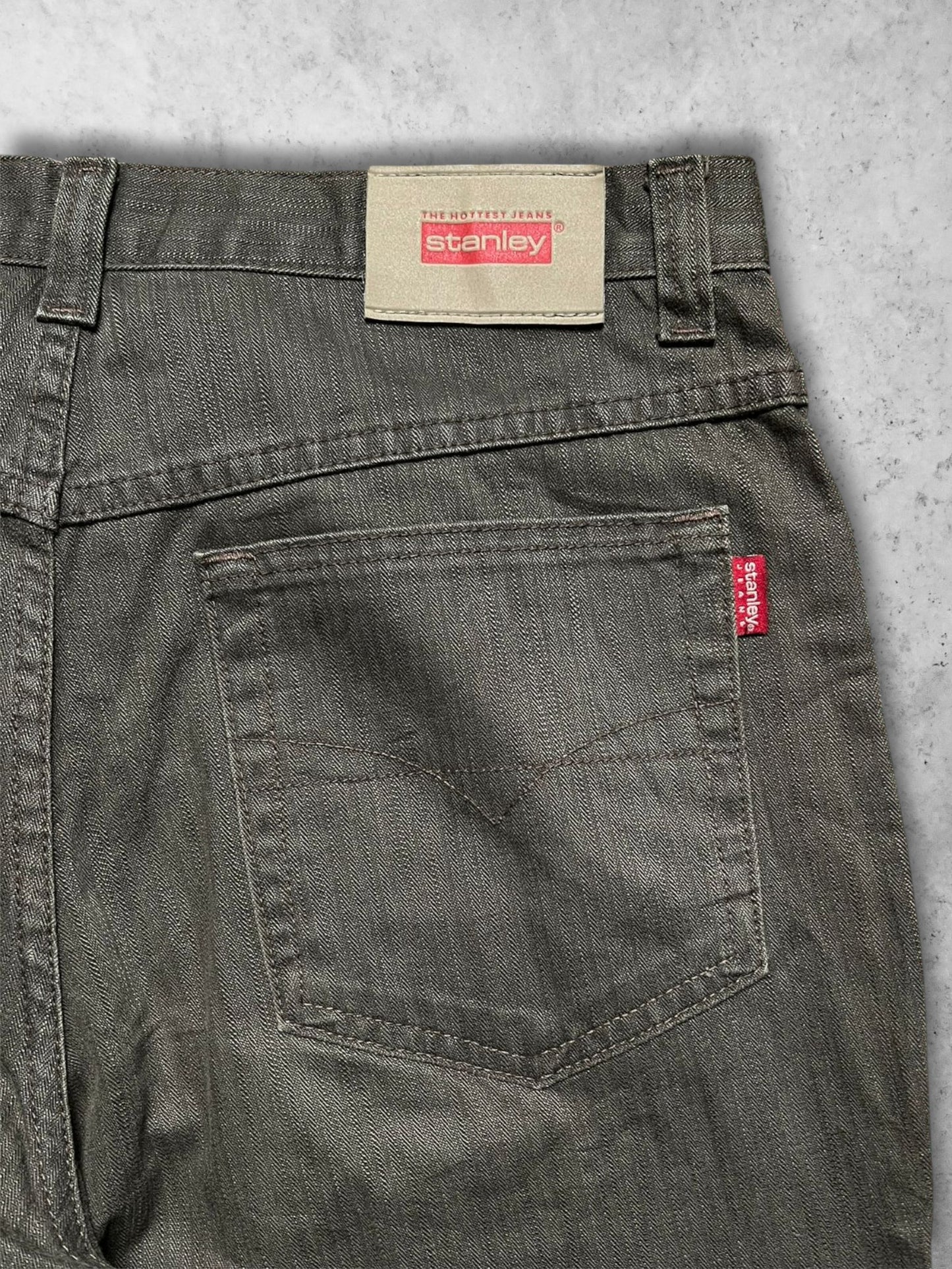 STANLEY DARK BROWNISH GREEN BAGGY JEANS