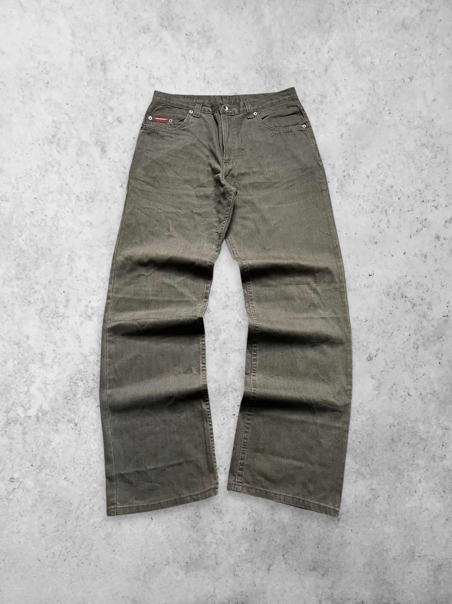 STANLEY DARK BROWNISH GREEN BAGGY JEANS
