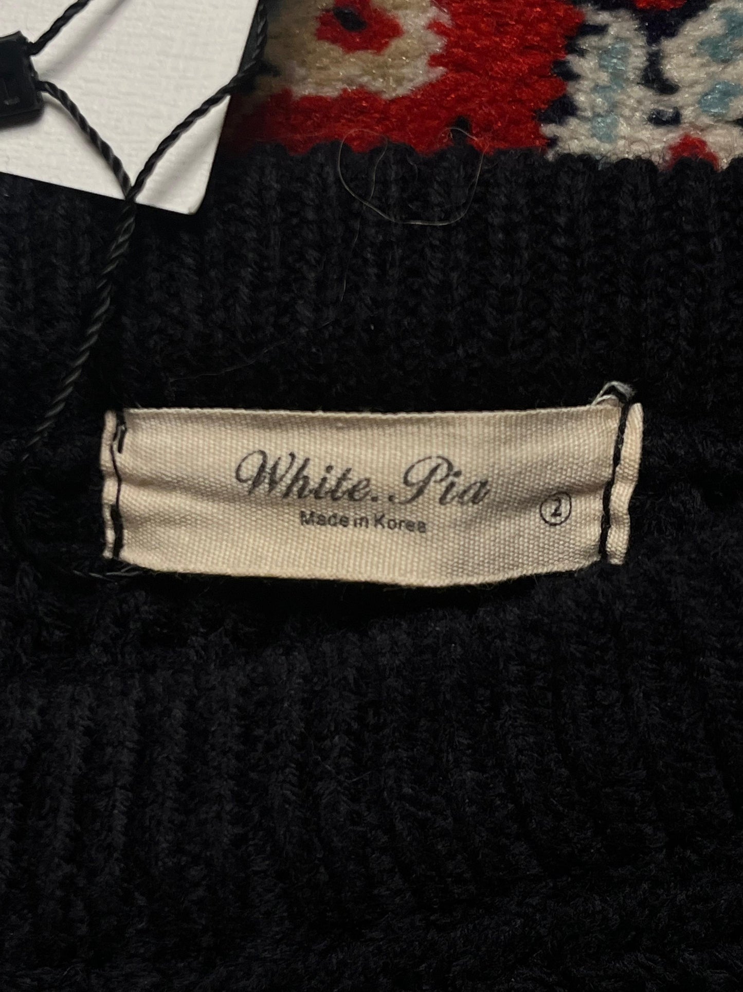 White Pia Black Knitted Sweater