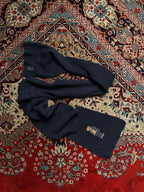 POLO RALPH LAUREN NAVY BLUE CABLE KNIT SCARF