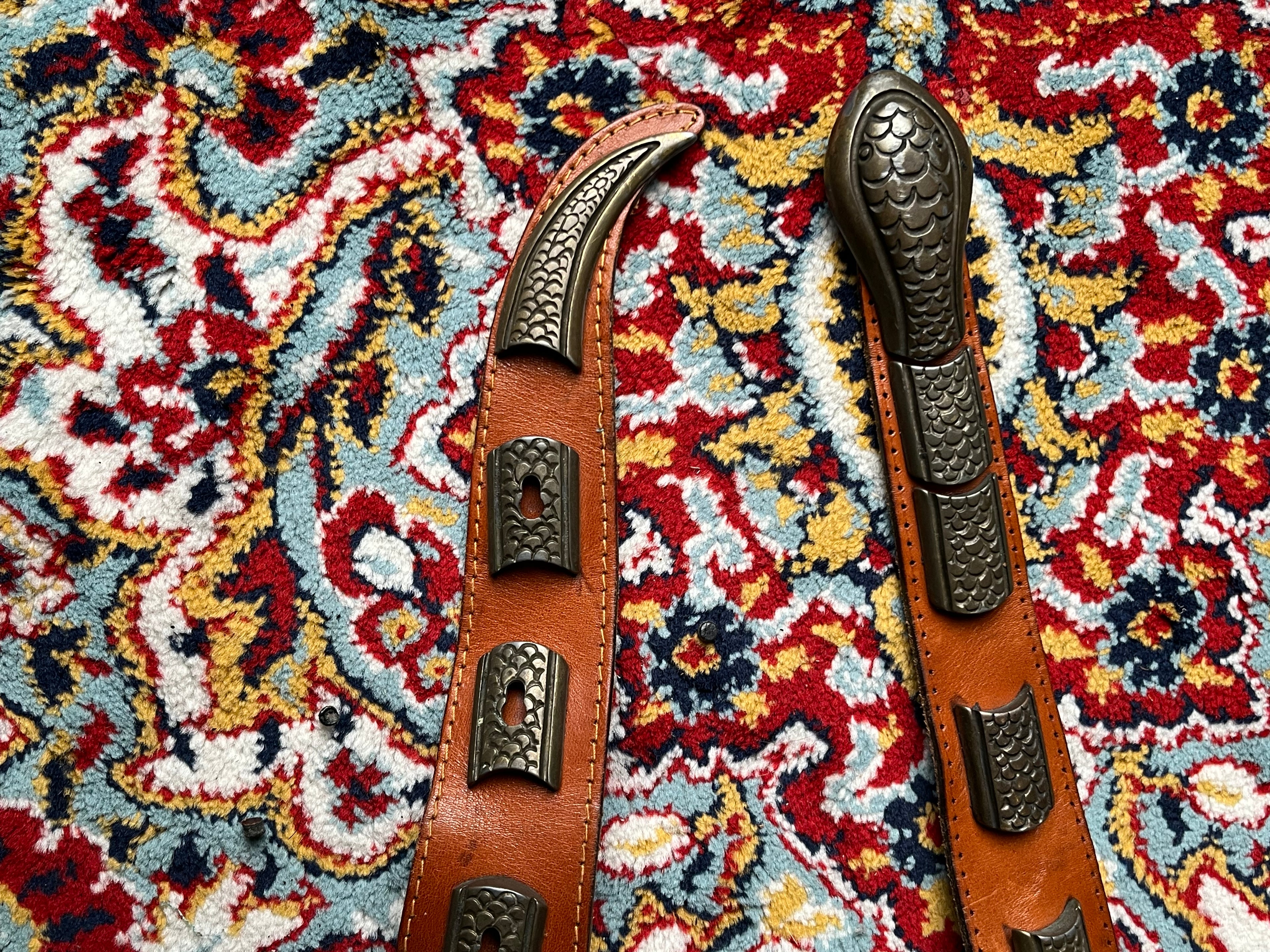 Vintage Luigi Lanatta Italian Leather Western Concho Belt