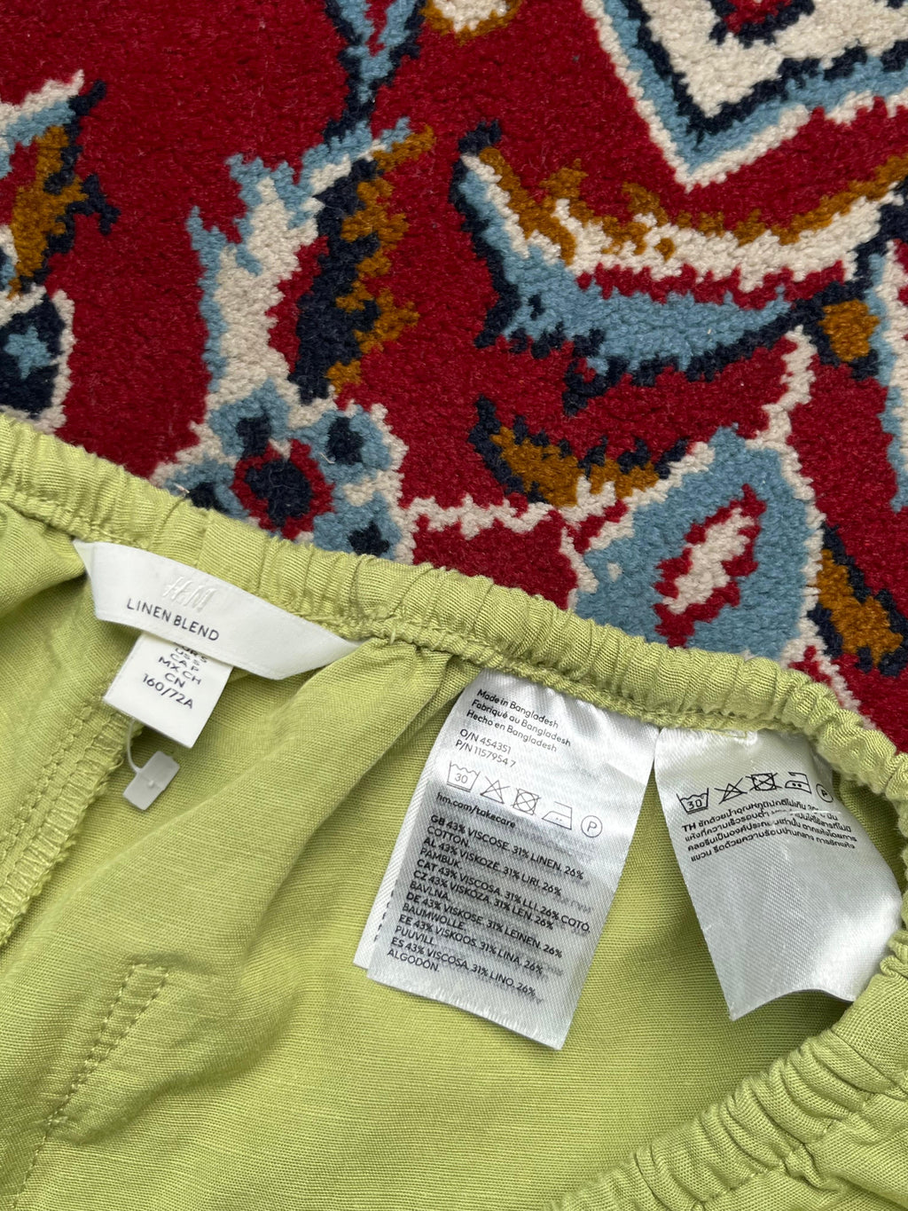 H&M Lime Green Linen Wide FiT Pants - 28