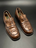 Rowland Brothers Brown Leather Square Toe Loafers