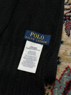 POLO RALPH LAUREN BLACK KNITTED SCARF