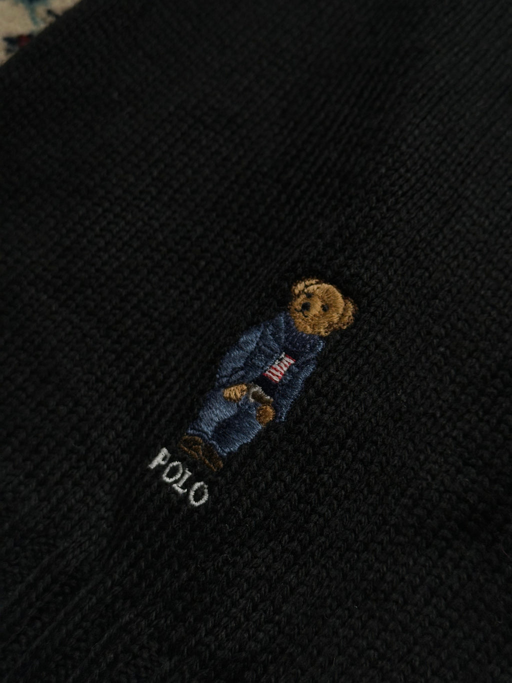 POLO RALPH LAUREN BLACK KNITTED SCARF