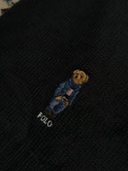 POLO RALPH LAUREN BLACK KNITTED SCARF