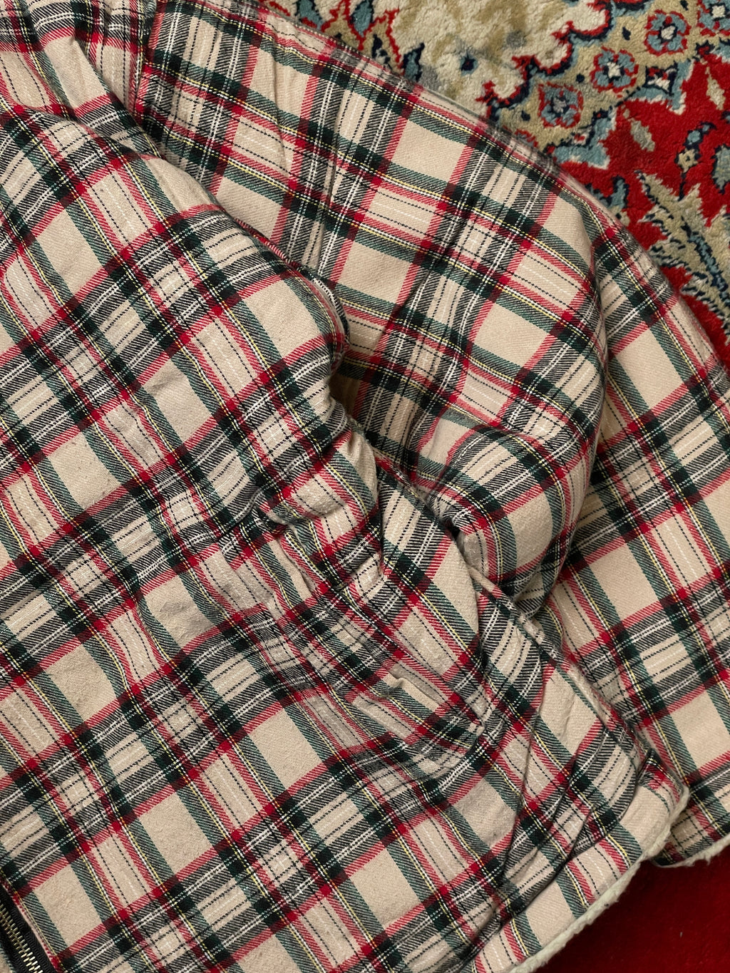 VINTAGE CHECKERED reversible sherpa RELAXED FIT jacket