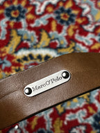 Marc O'Polo Brown Leather Dual Layer Wrap Belt O-Ring Studded