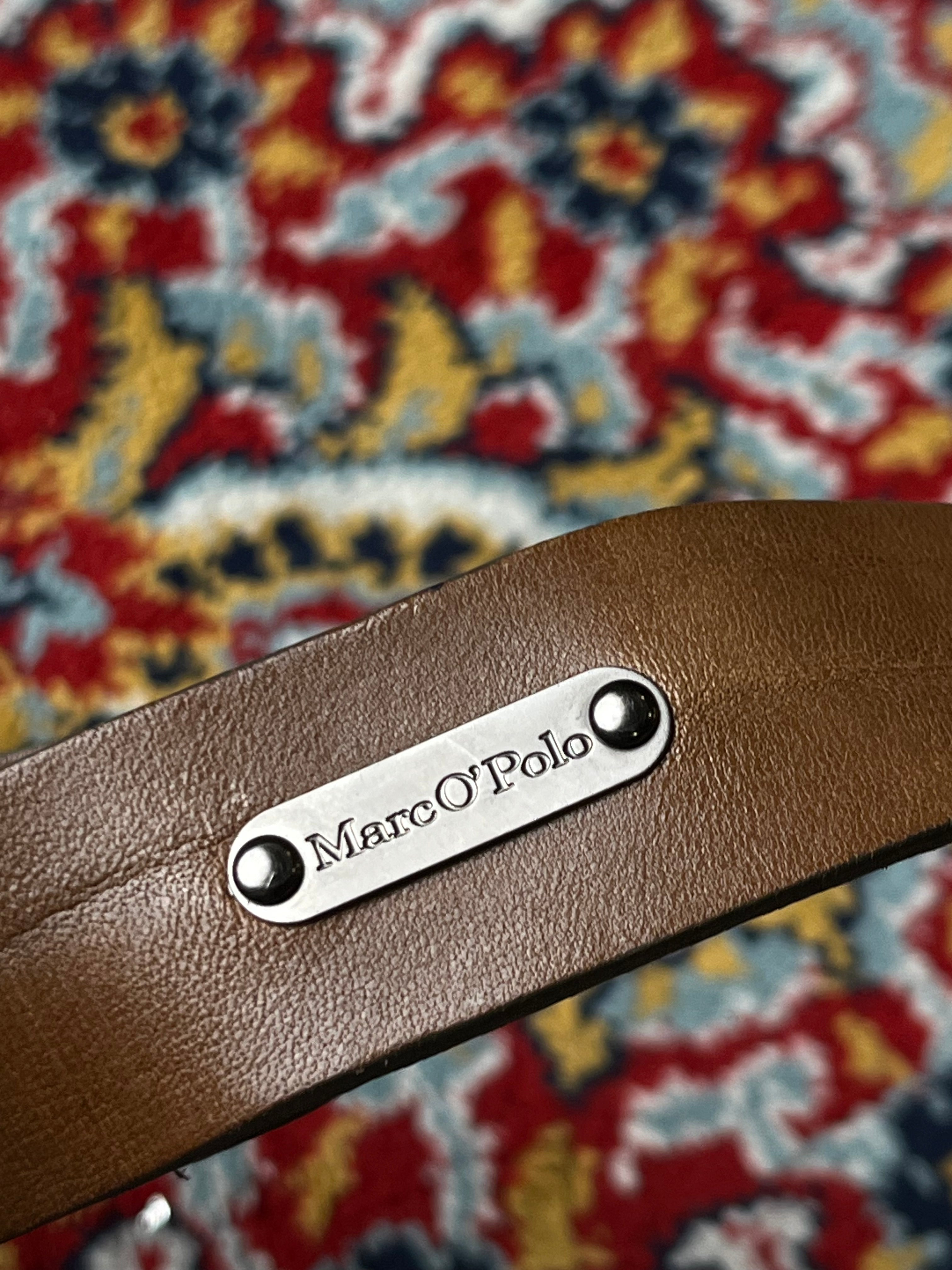 Marc O'Polo Brown Leather Dual Layer Wrap Belt O-Ring Studded