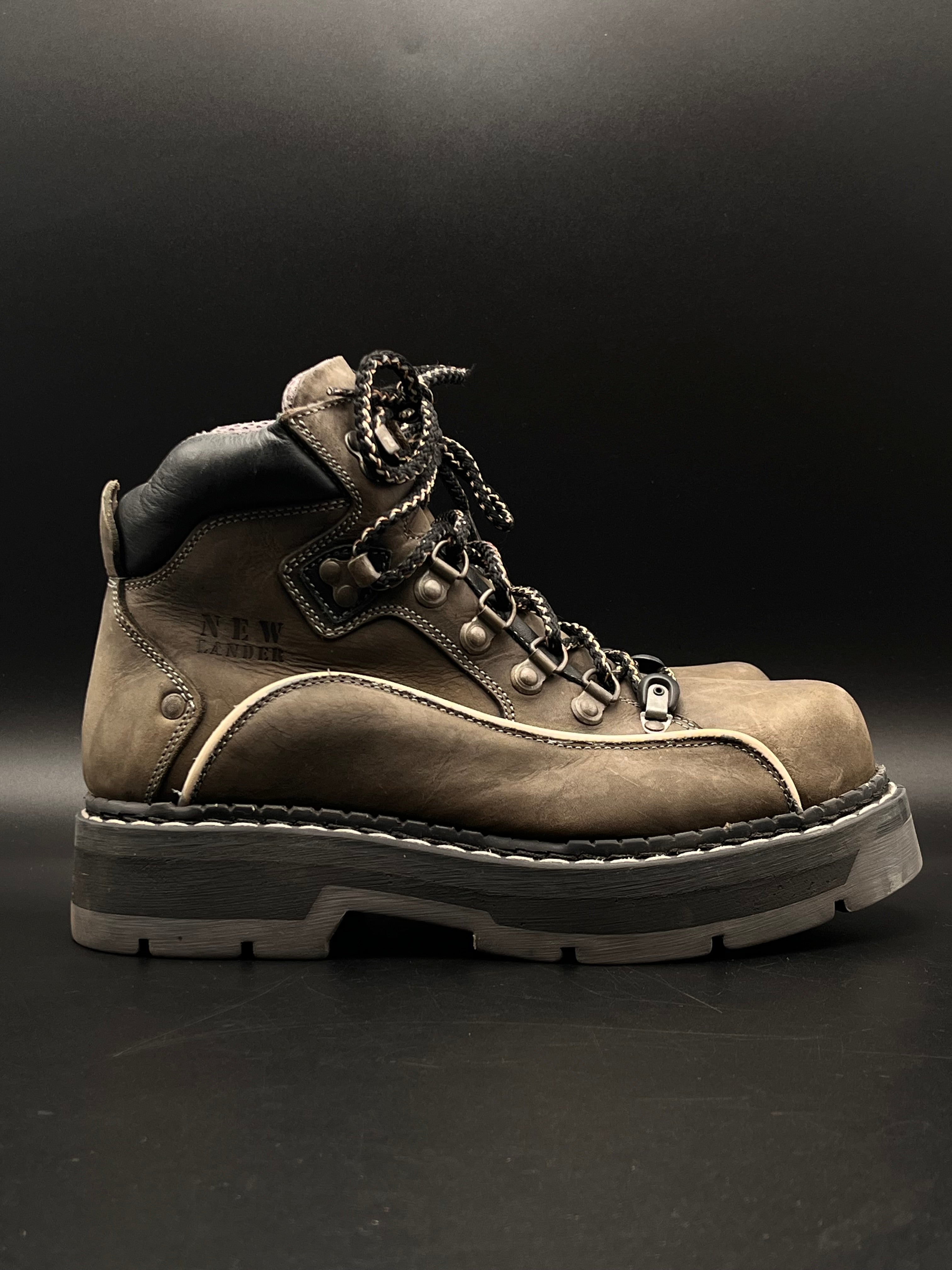 New Lander Men's Leather Chunky Boots