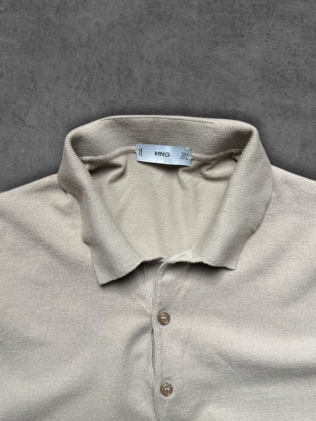 MANGO BEIGE KNITTED POLO