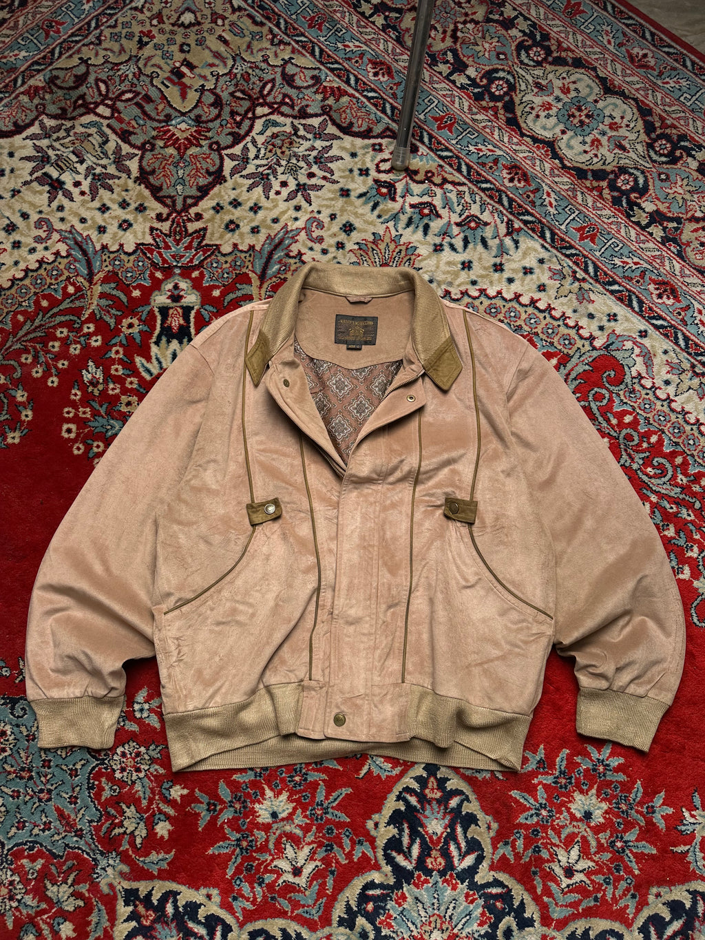 VINTAGE CLUB RELAXED SUEDE HARRINGTON JACKET