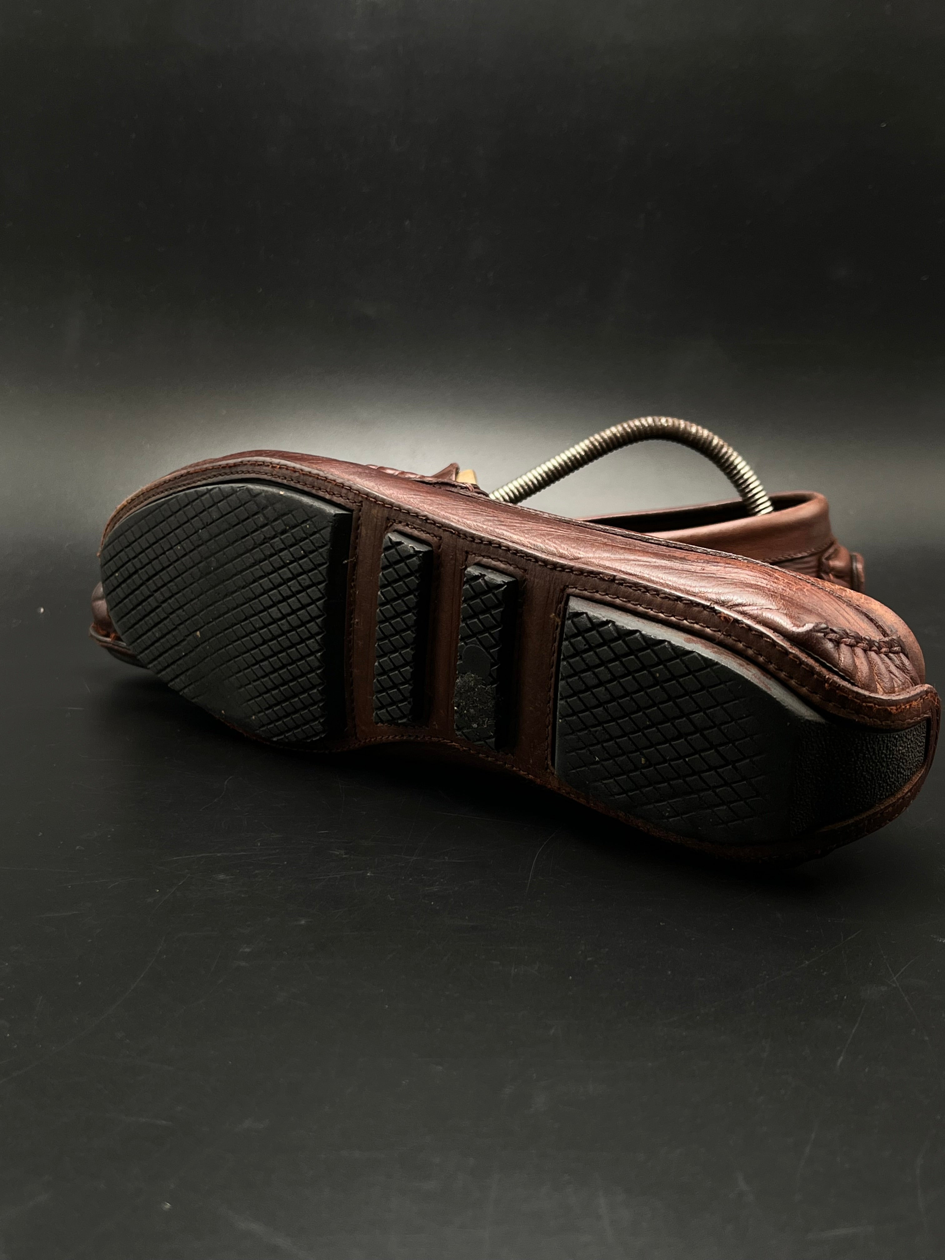 BROWN LEATHER PENNY LOAFER DRIVING MOC SLIP ON SHOES