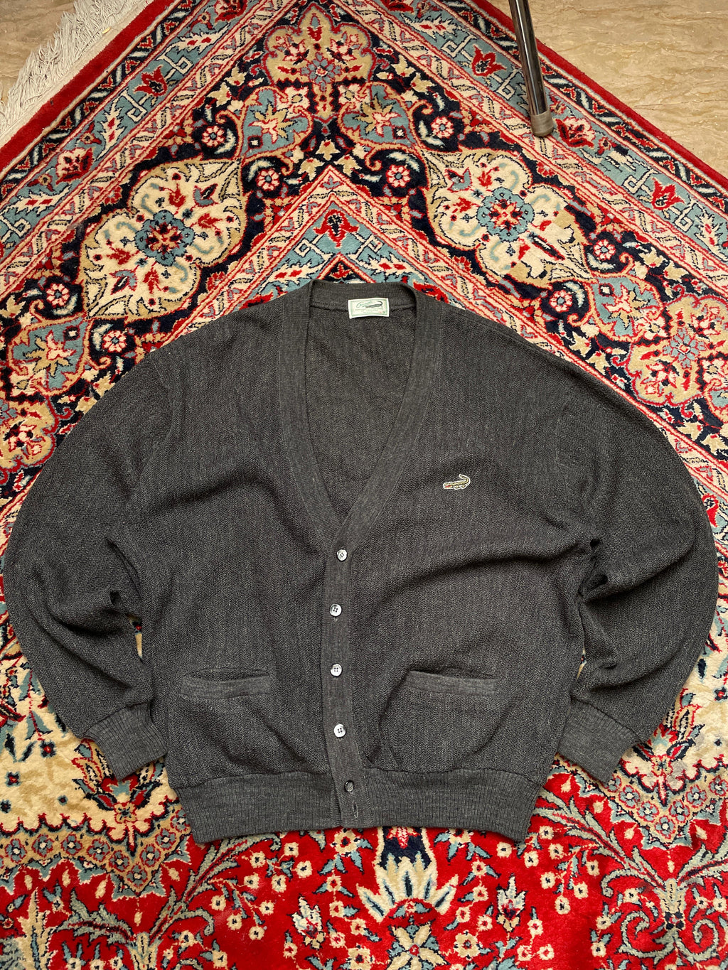 Crocodile Relaxed fit vintage wool Cardigan