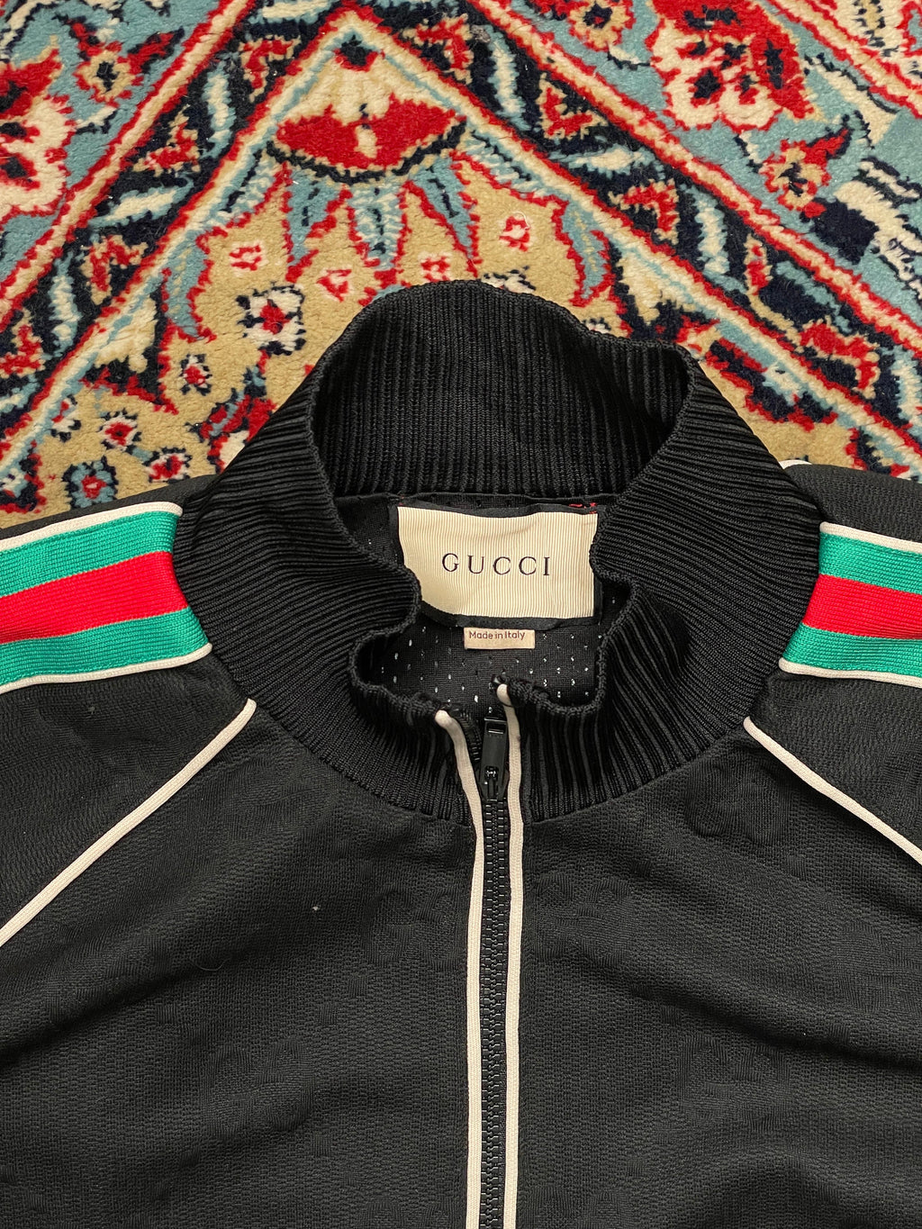 Gucci LOGO ALL OVER RELAXED FIT TRACK JACKET