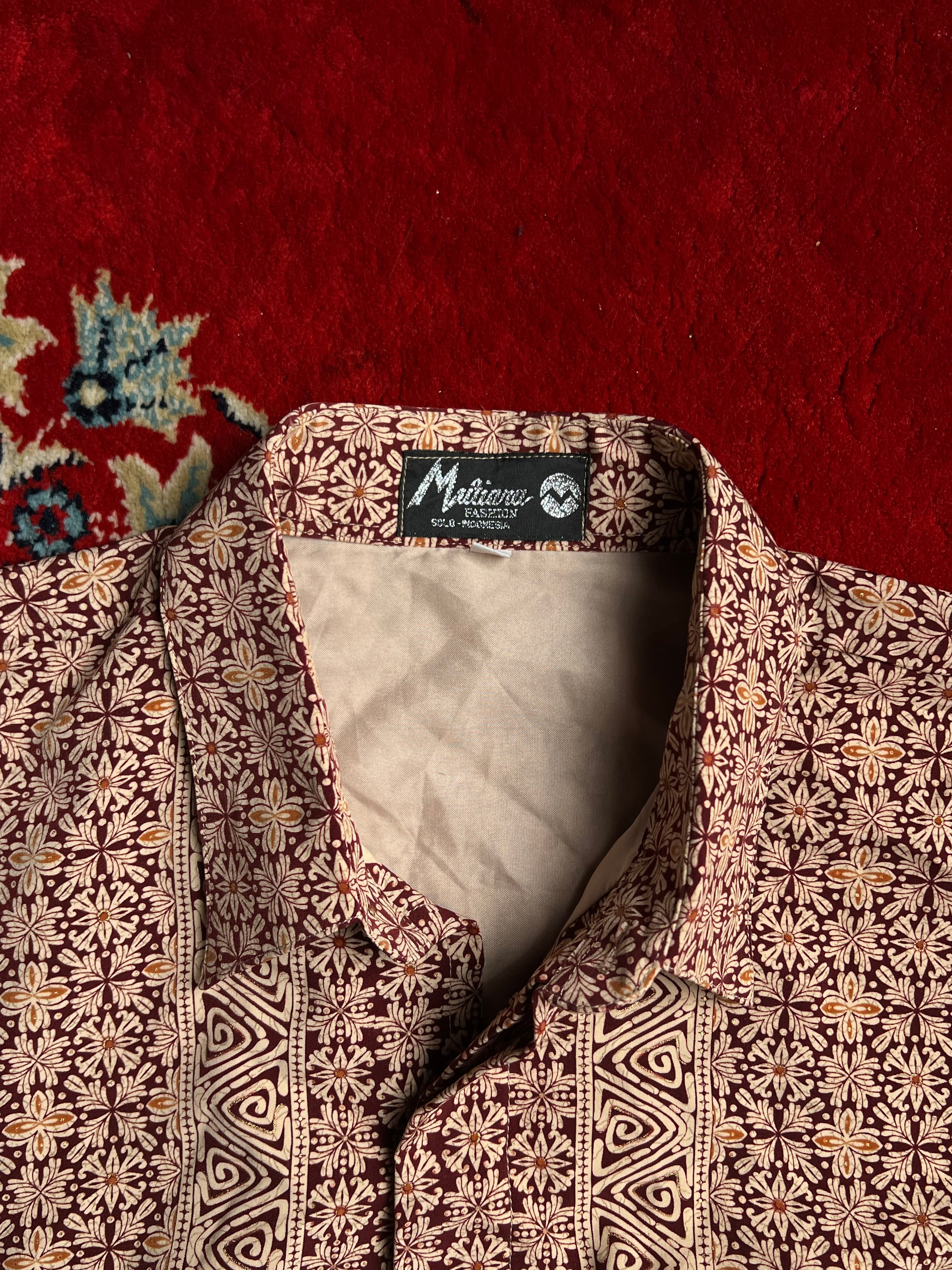 VINTAGE PRINTED & TEXTURED BUTTON DOWN CASUAL SHIRT