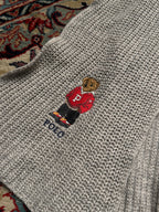 POLO RALPH LAUREN GREY CABLE KNIT SCARF