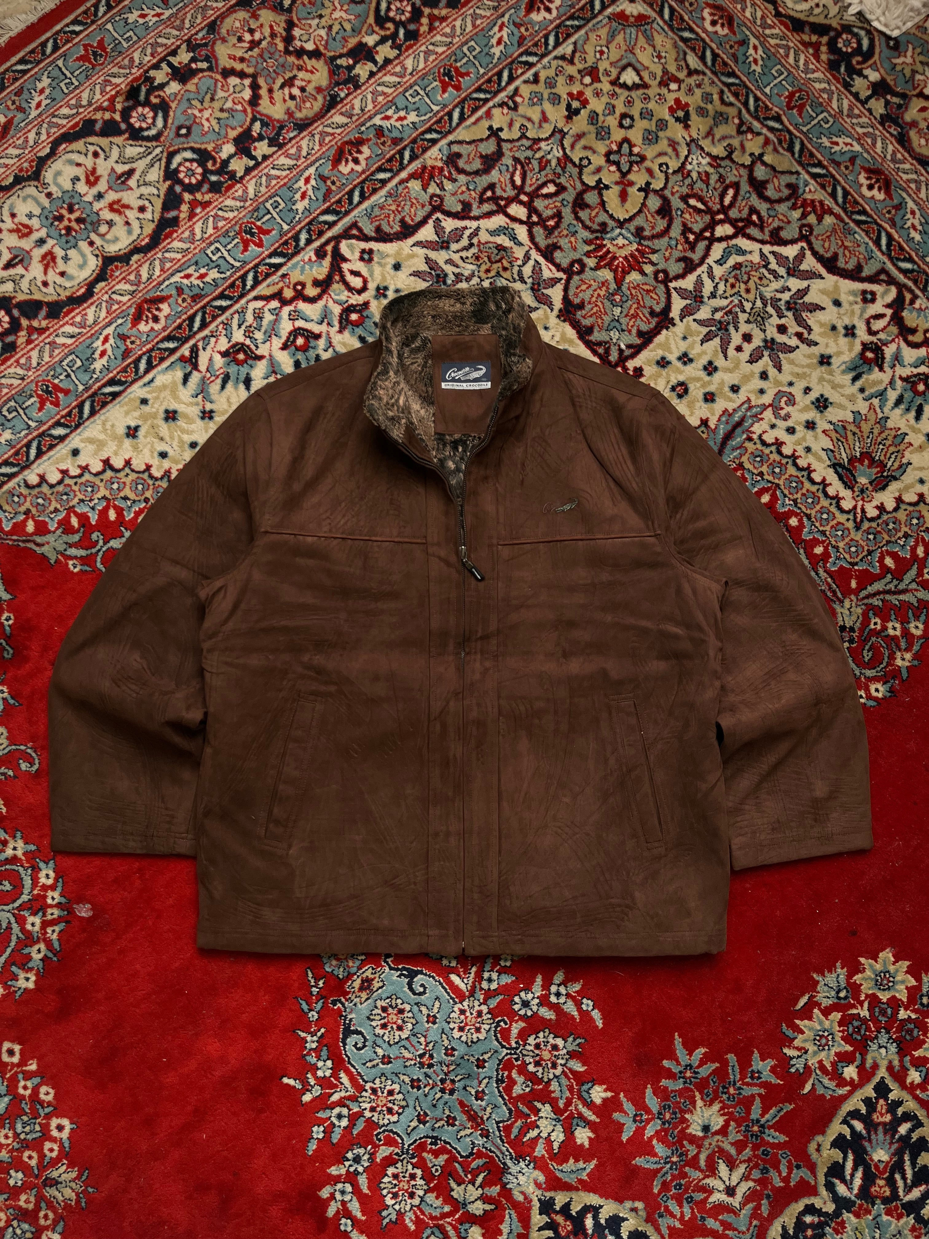 Crocodile Brown Suede Relaxed Fit Jacket