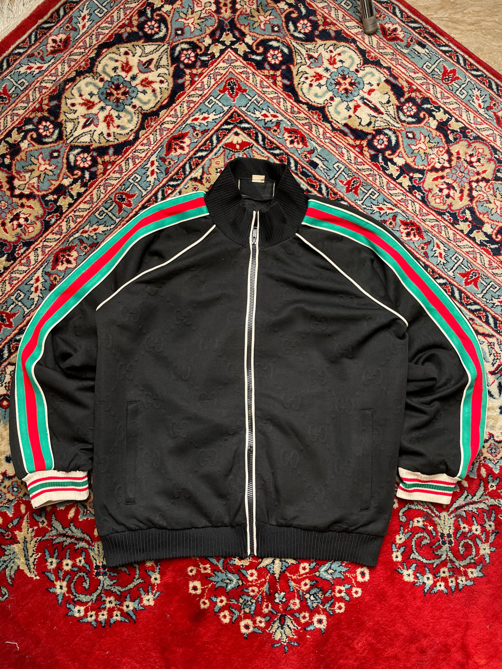 Gucci LOGO ALL OVER RELAXED FIT TRACK JACKET
