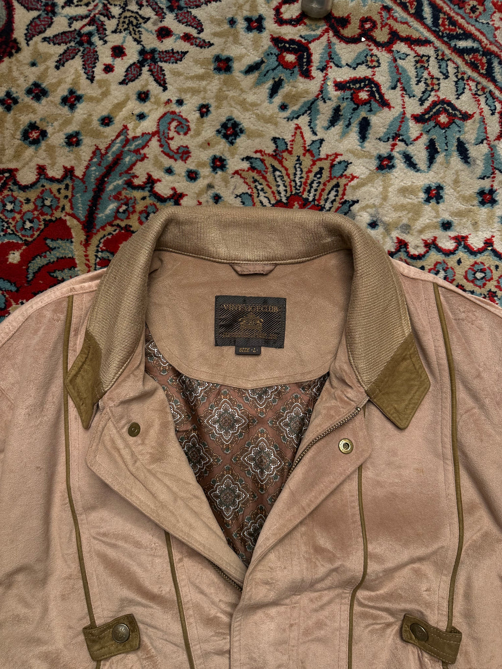 VINTAGE CLUB RELAXED SUEDE HARRINGTON JACKET