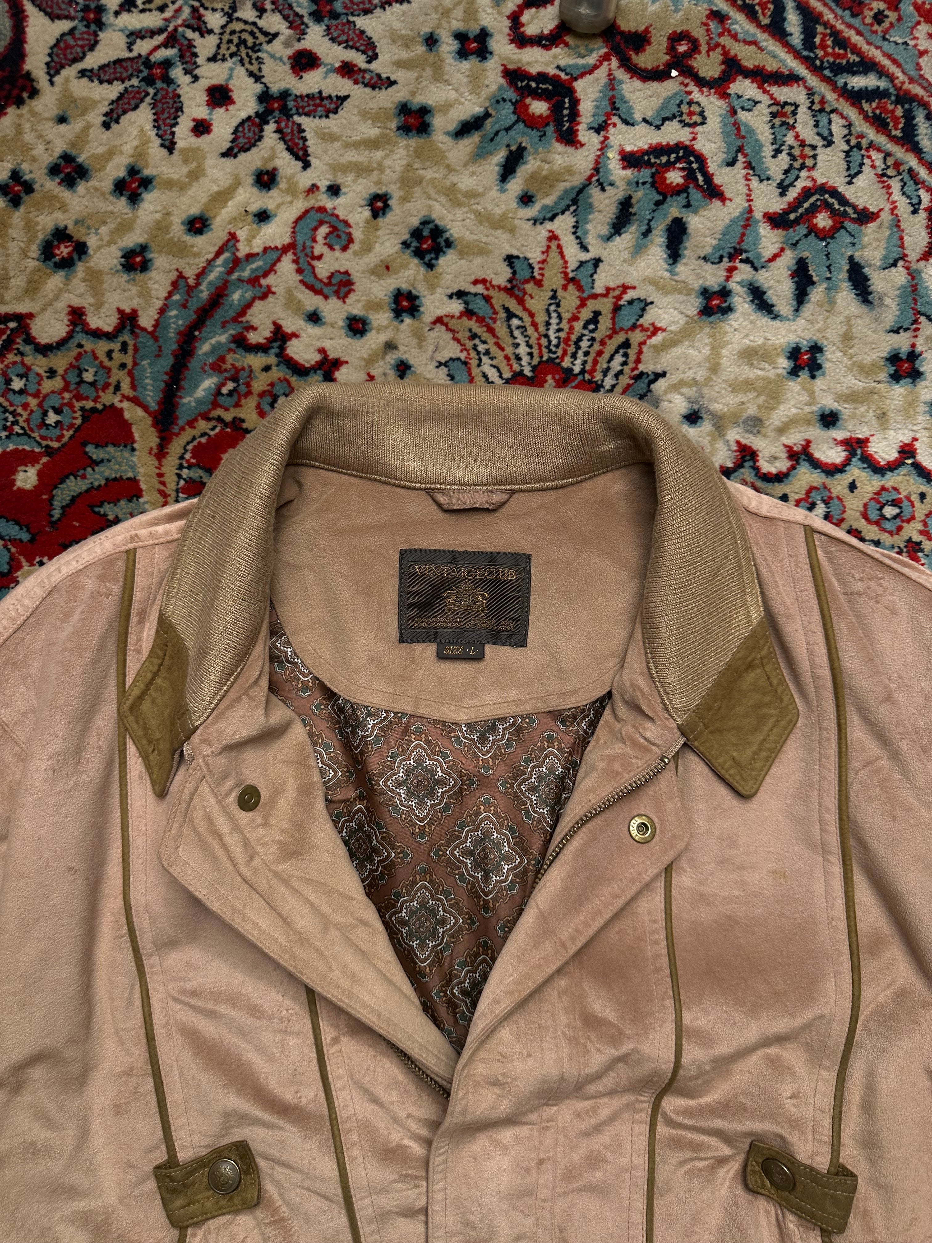 VINTAGE CLUB RELAXED SUEDE HARRINGTON JACKET