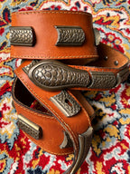 Vintage Luigi Lanatta Italian Leather Western Concho Belt