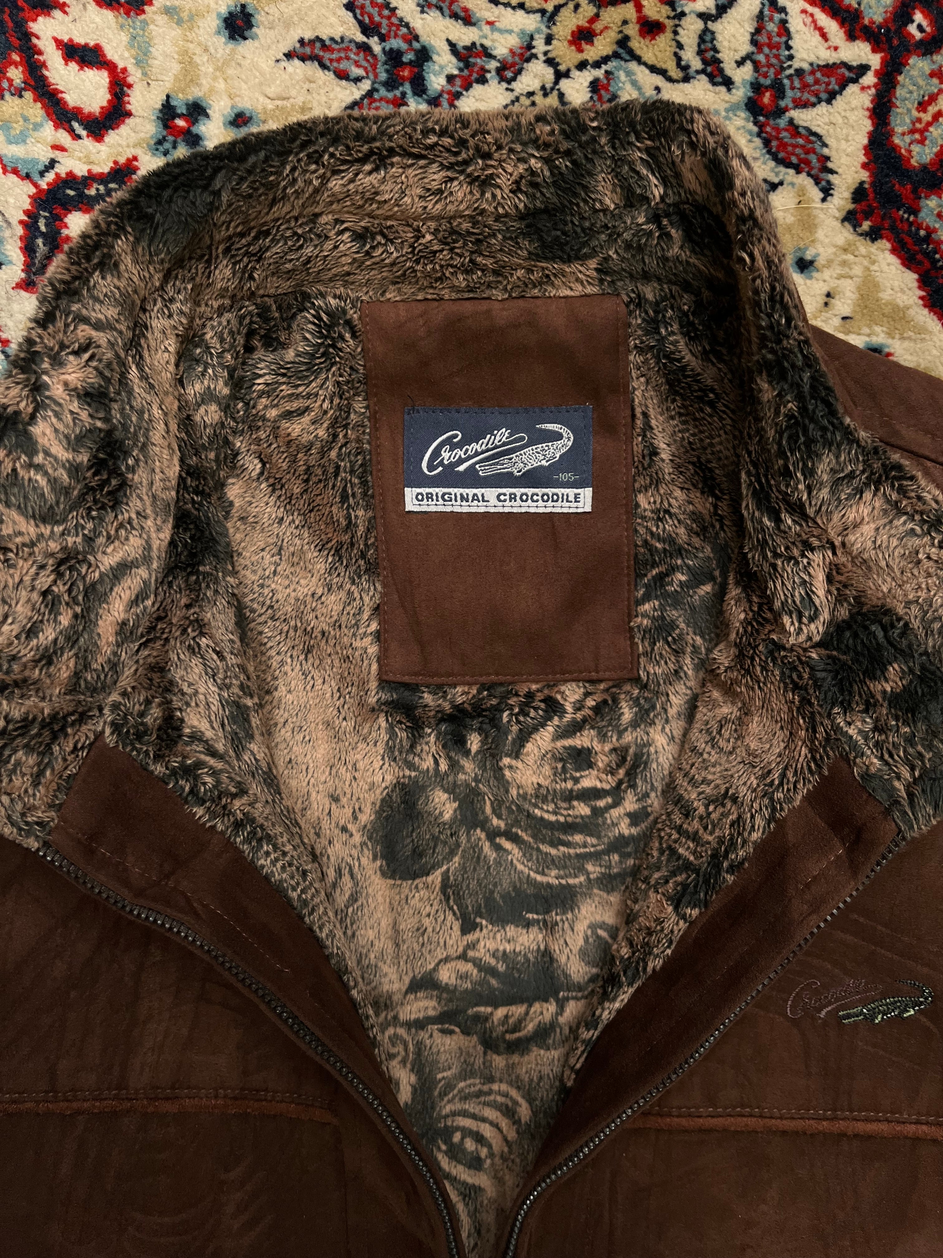 Crocodile Brown Suede Relaxed Fit Jacket