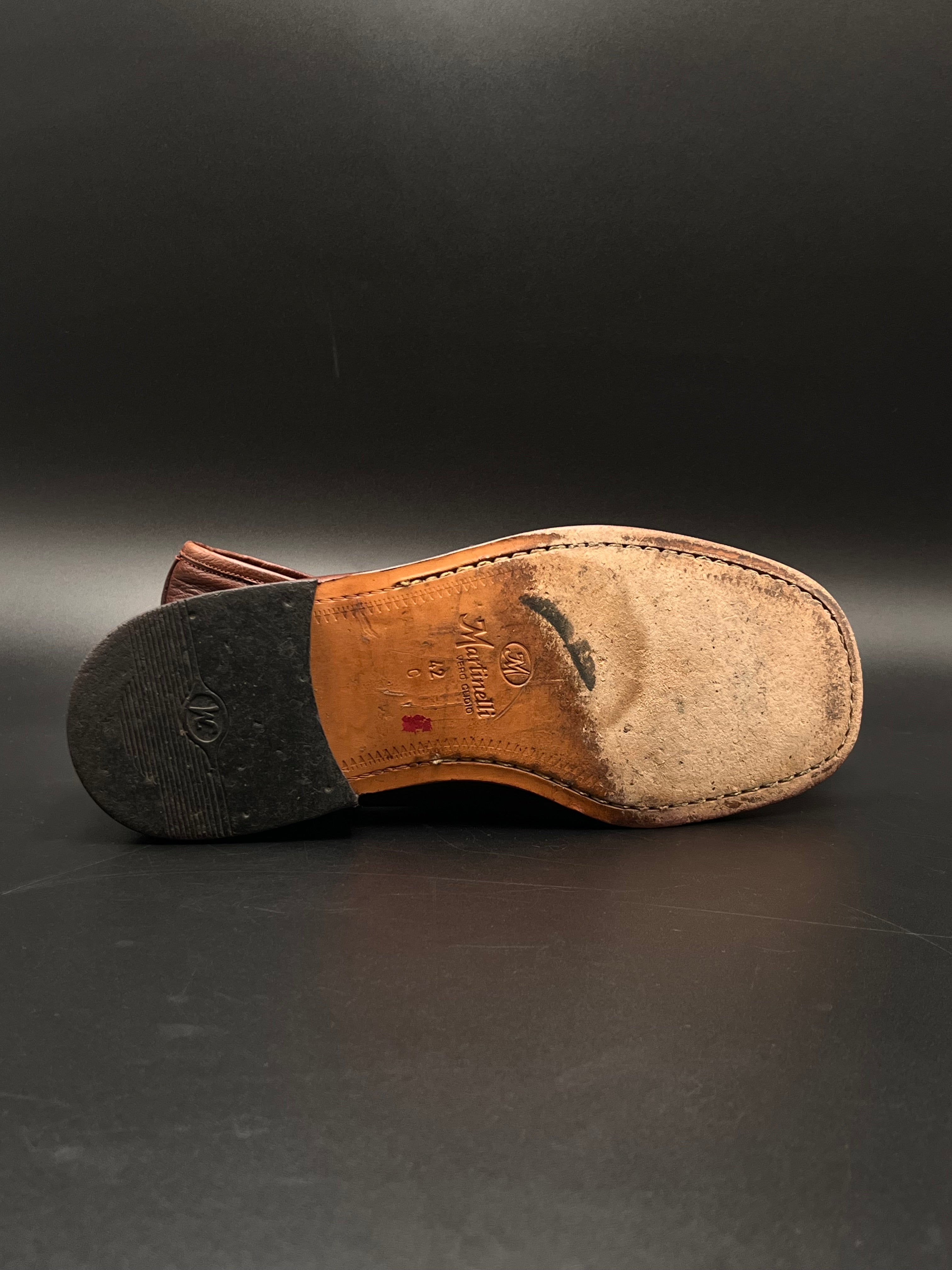 Martinelli Tan Brown Wide Toe Leather Loafers