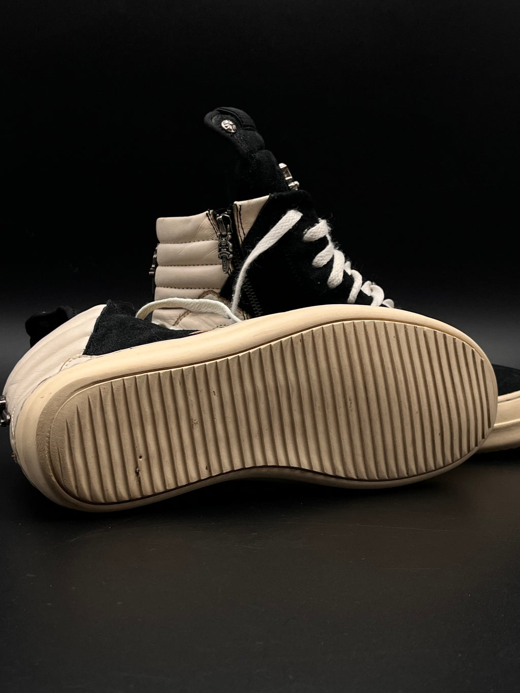 RICK OWENS X CHROME HEARTS GEOBASKETS SUEDE/LEATHER