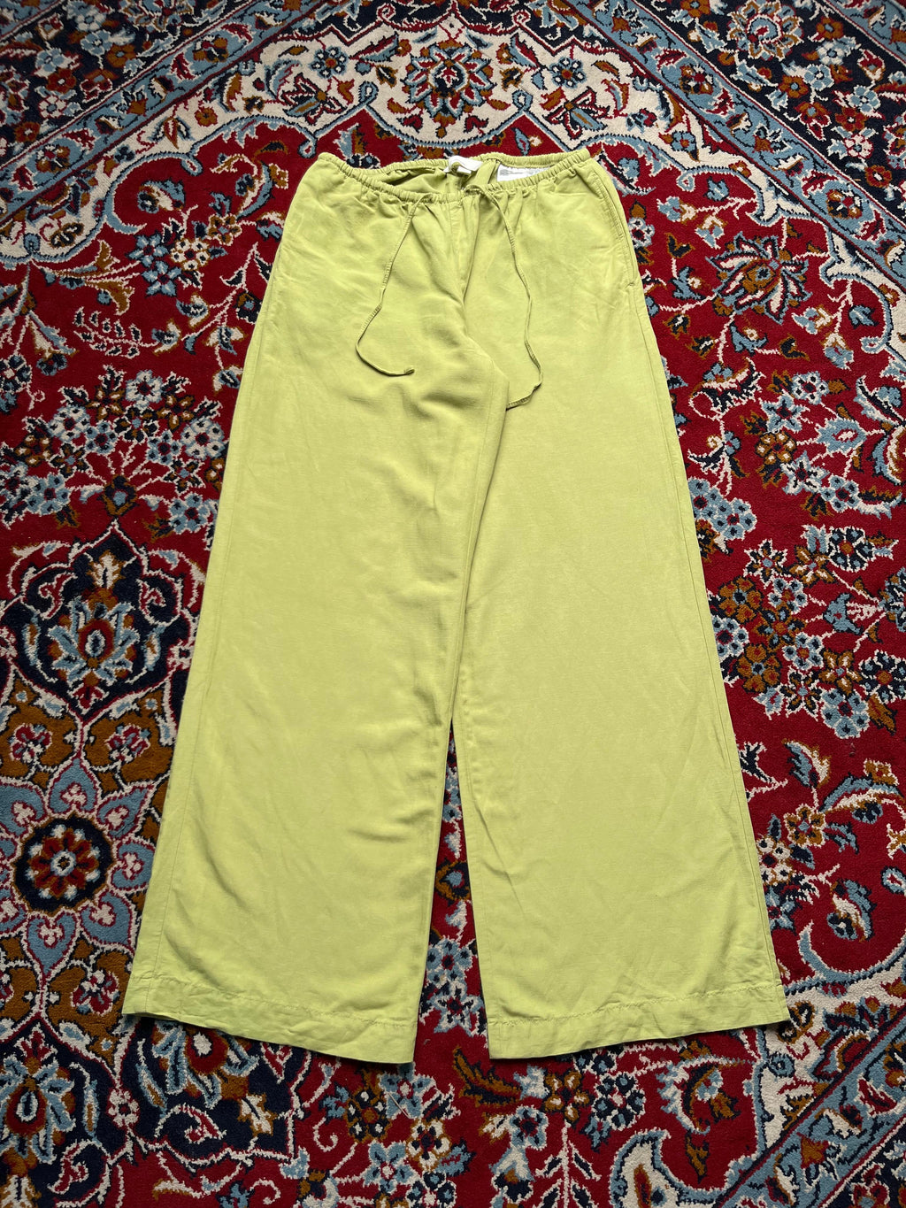 H&M Lime Green Linen Wide FiT Pants - 28