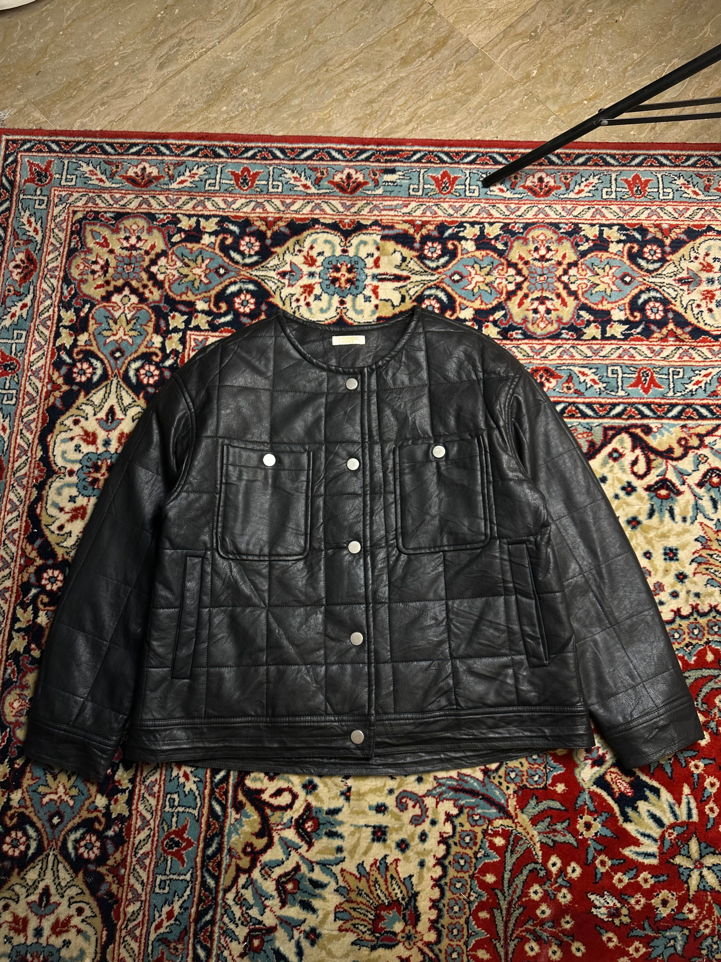 TOP ISSUE Leather Crew Neck Jacket