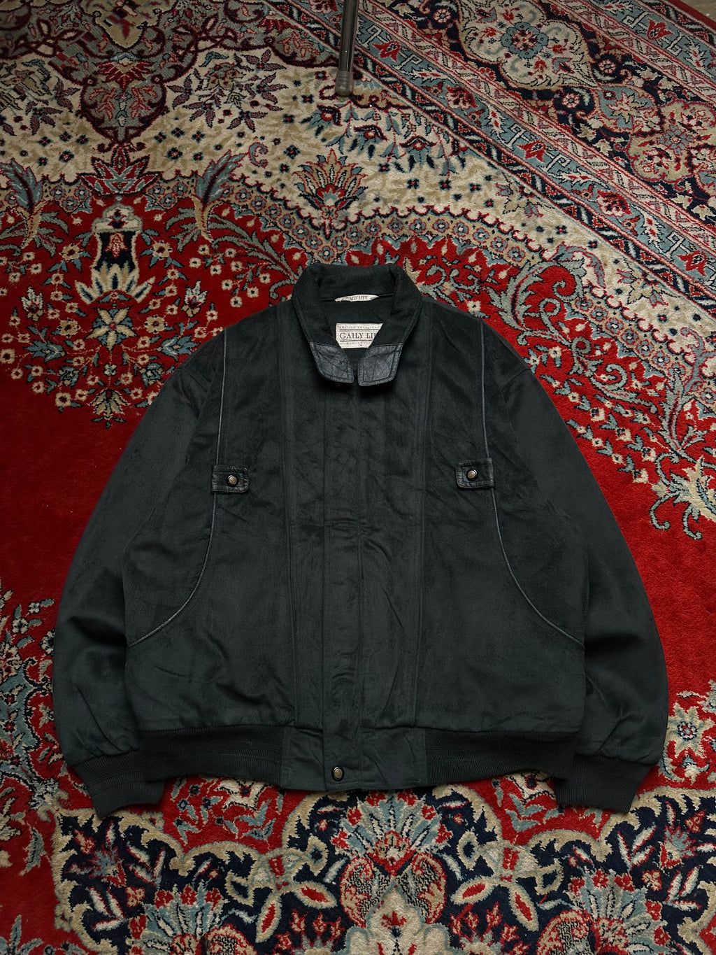 GAILY LIFE RELAXED BOXY SUEDE HARRINGTON JACKET