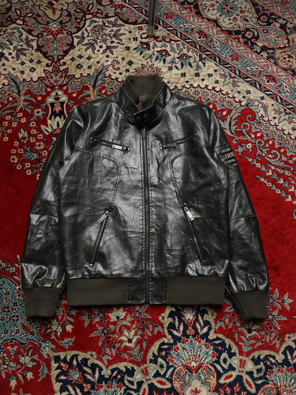 LEGEND & SOUL VINTAGE SLIM FIT LEATHER JACKET