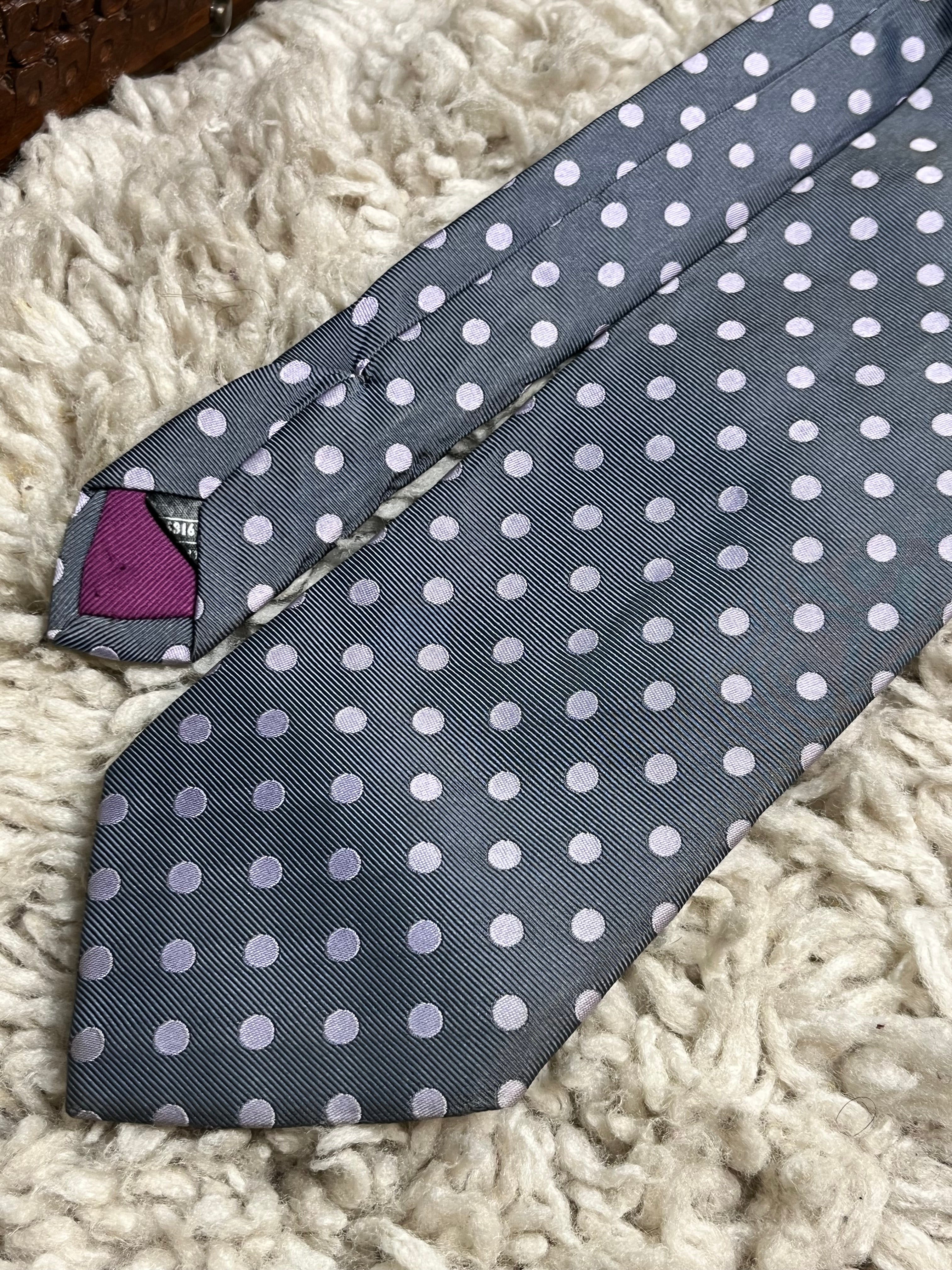 MARKS N SPENCER ITALIAN MADE LUXURY PURE SILK POLKA DOT TIE