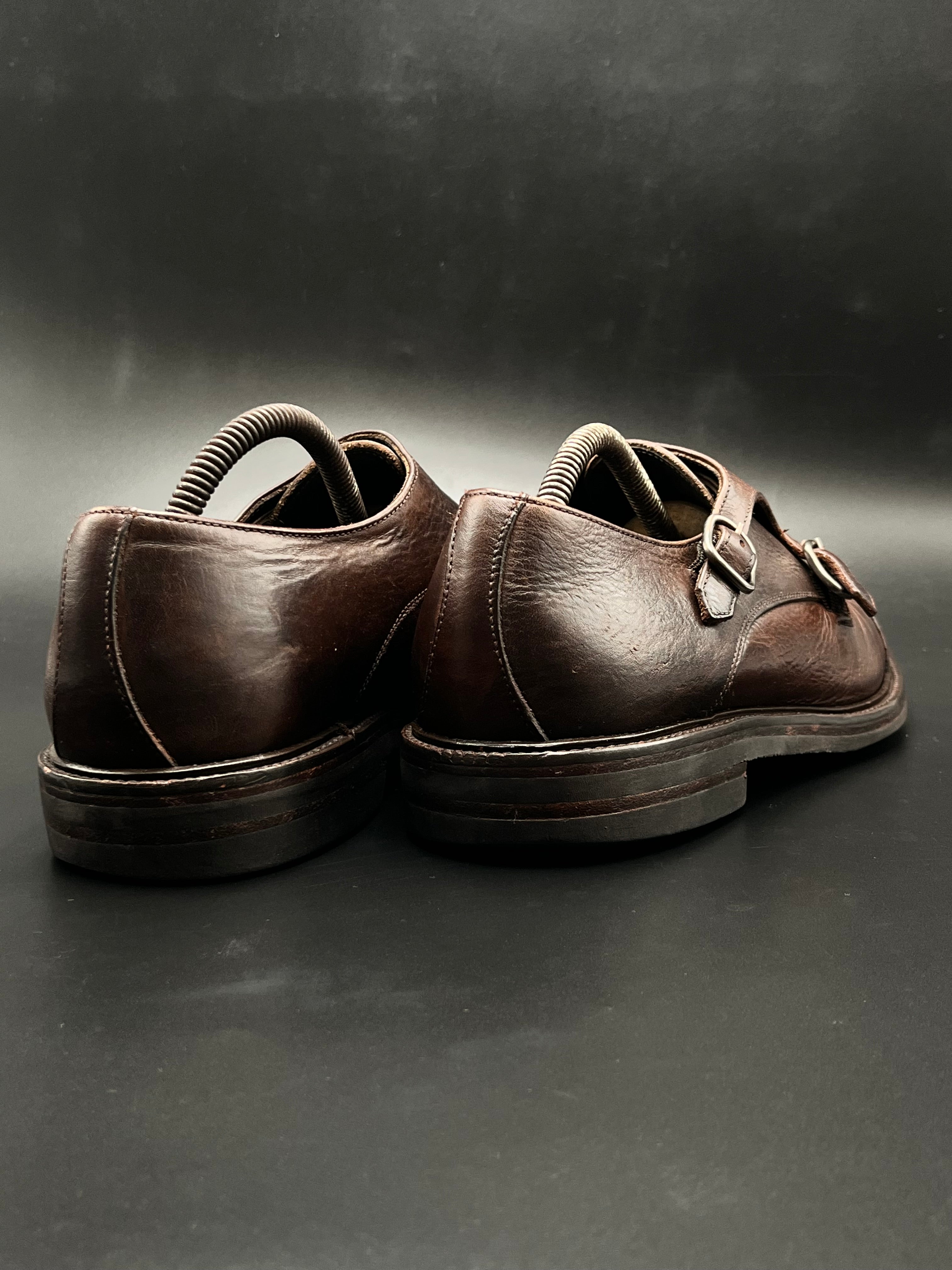 suit supply Double Monk Italian Made Leather Shoes - 42.5